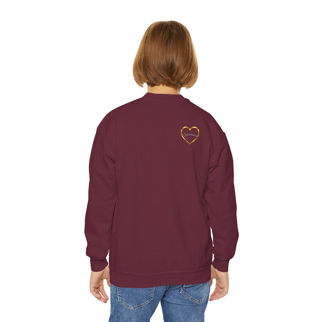 Link Hearts™ Youth Crewneck Sweatshirt — Kids' Heart Link Graphic Pullover