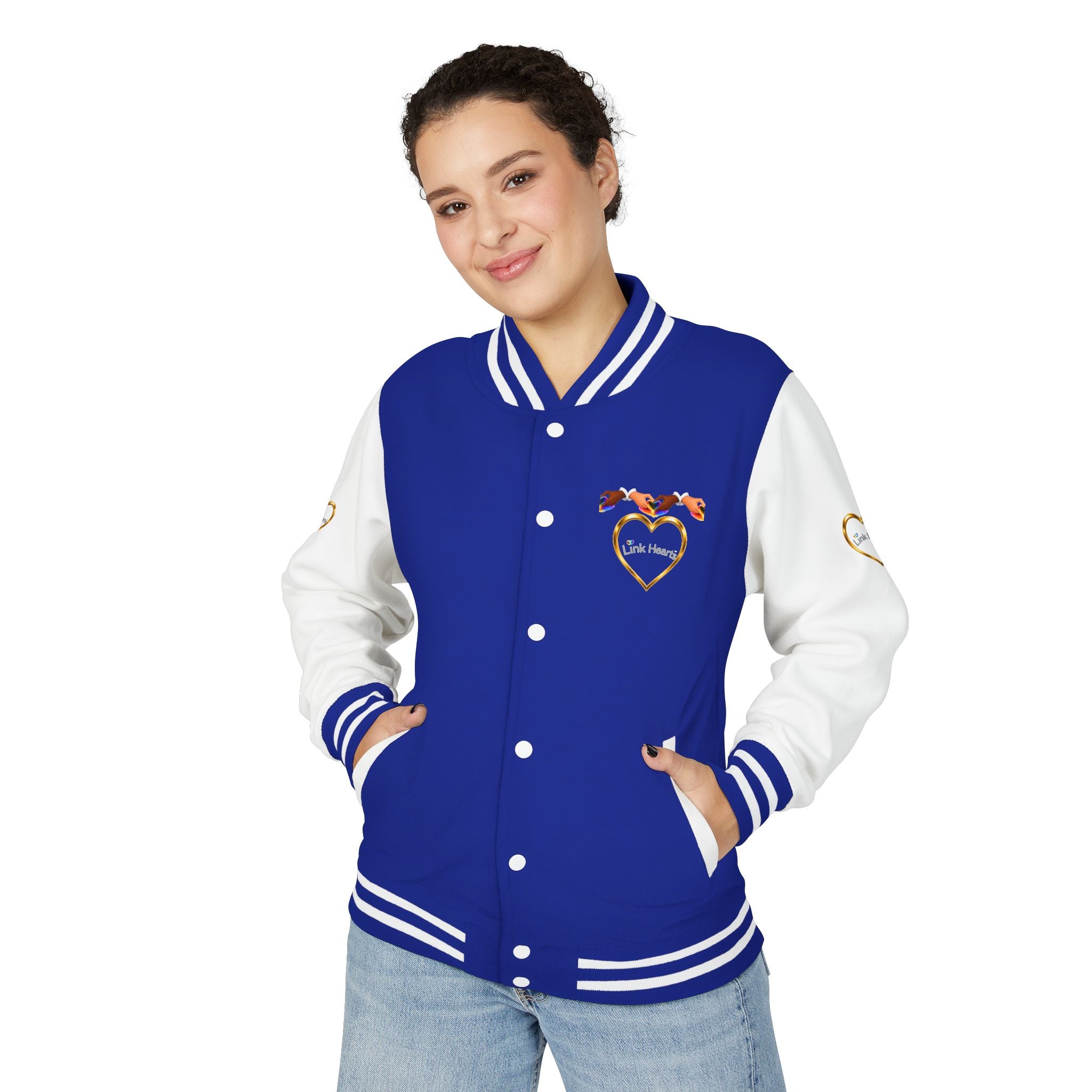 Link Hearts™ Premium Varsity Jacket – Wear the Movement.