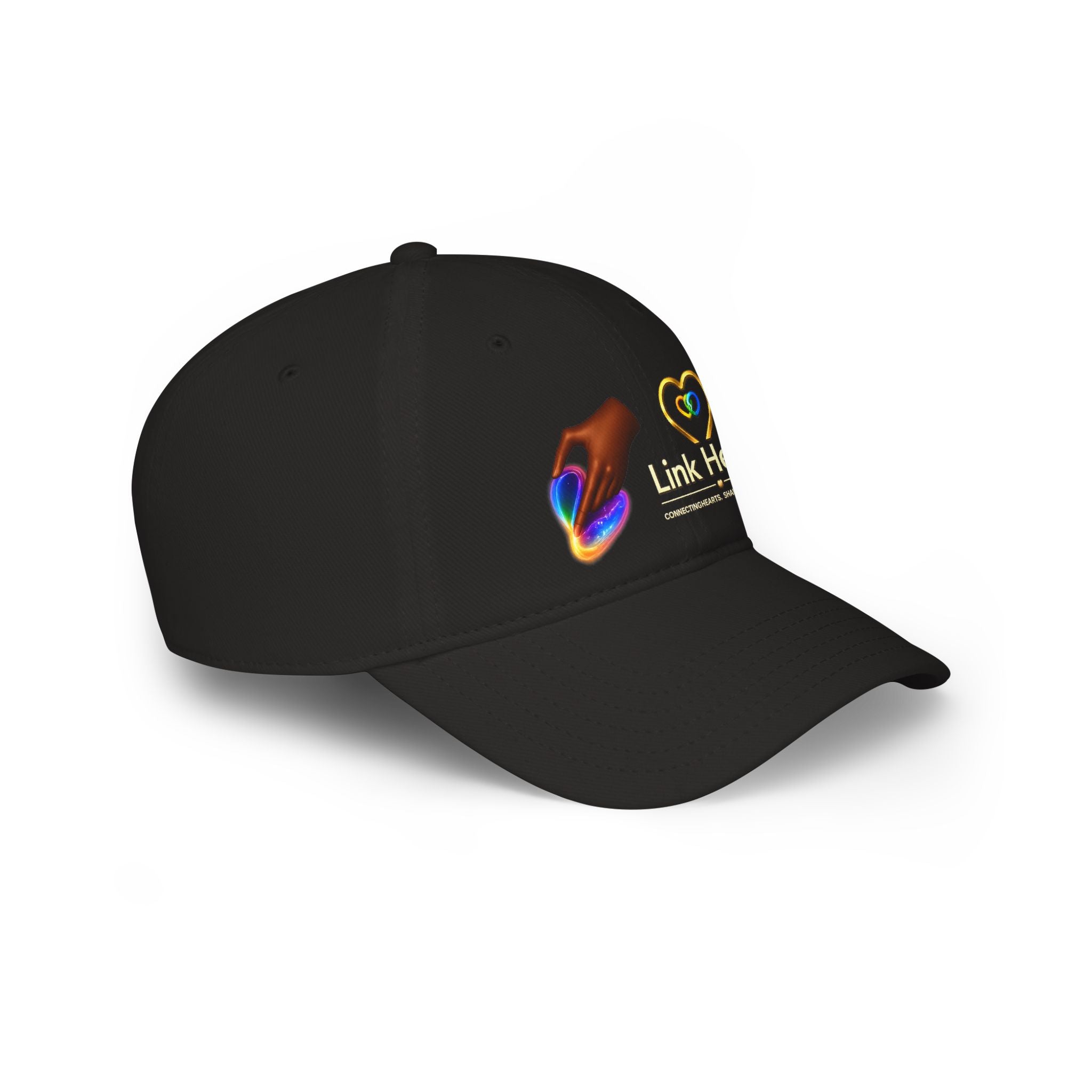 Link Hearts Red Baseball Cap — Rainbow Heart Low Profile Cap