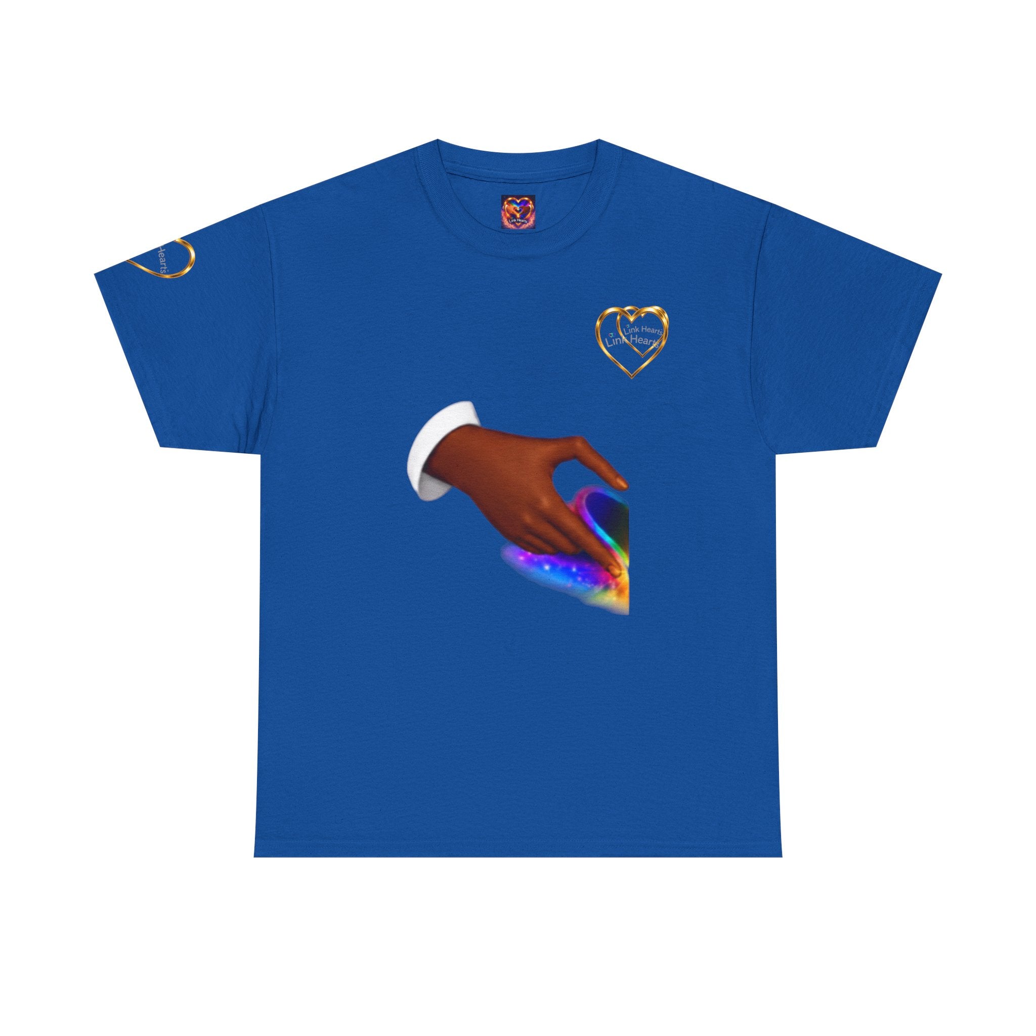 Link Hearts Unity Tee — Matching Rainbow Heart Couple Shirt (Love Wins)