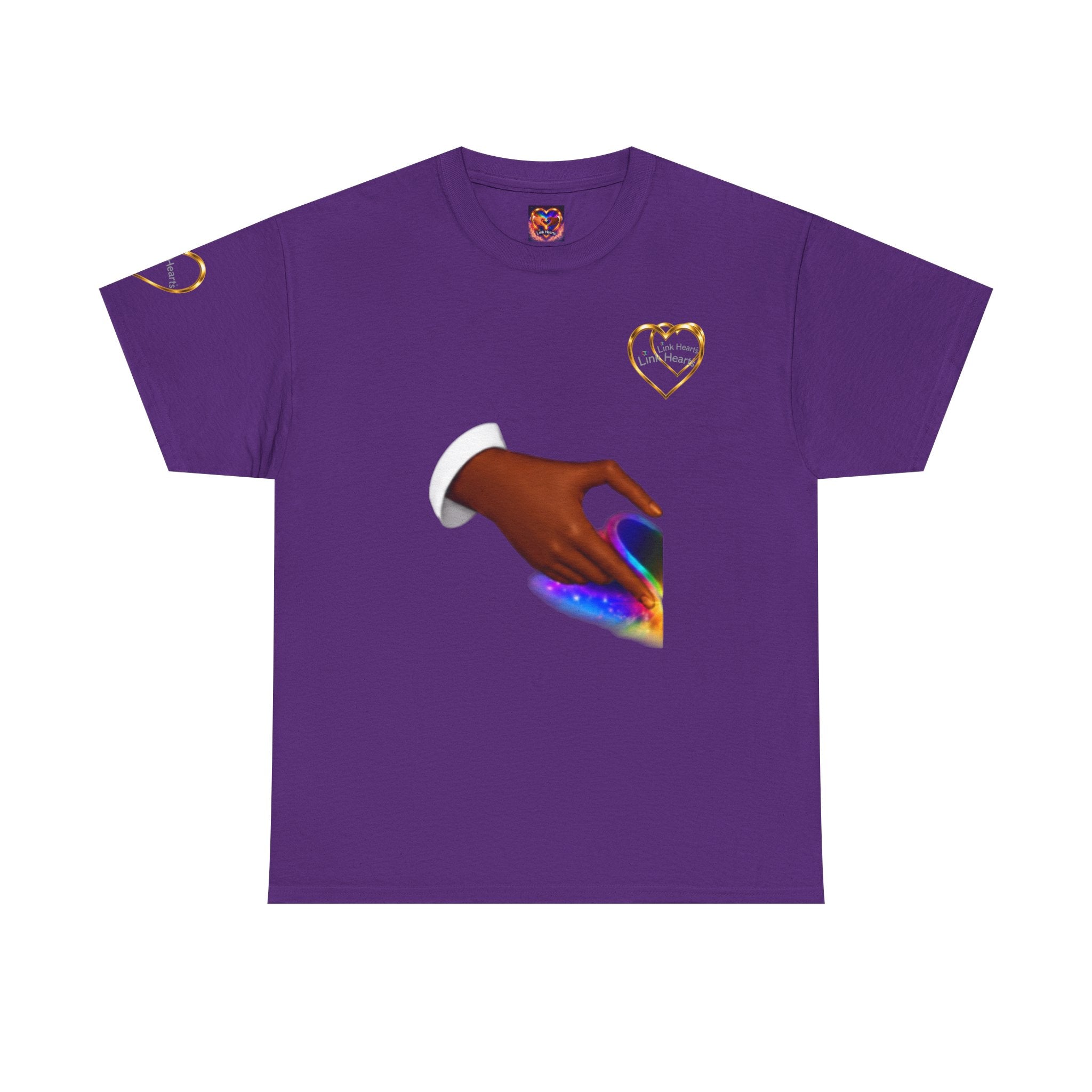 Link Hearts Unity Tee — Matching Rainbow Heart Couple Shirt (Love Wins)