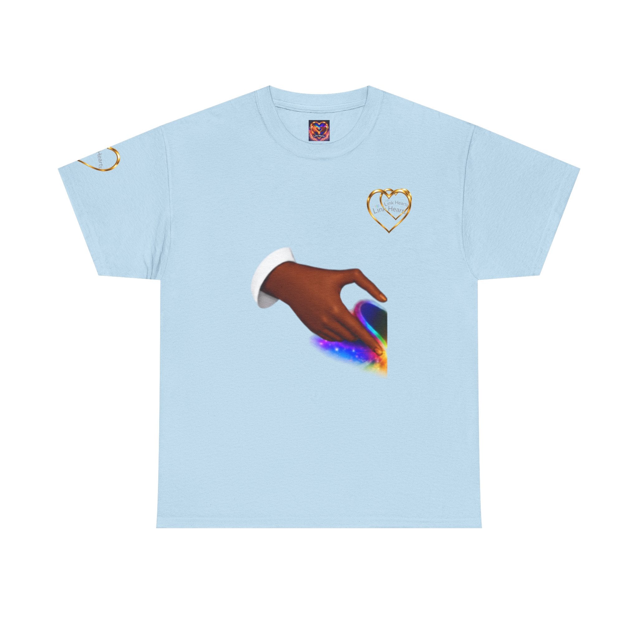 Link Hearts Unity Tee — Matching Rainbow Heart Couple Shirt (Love Wins)