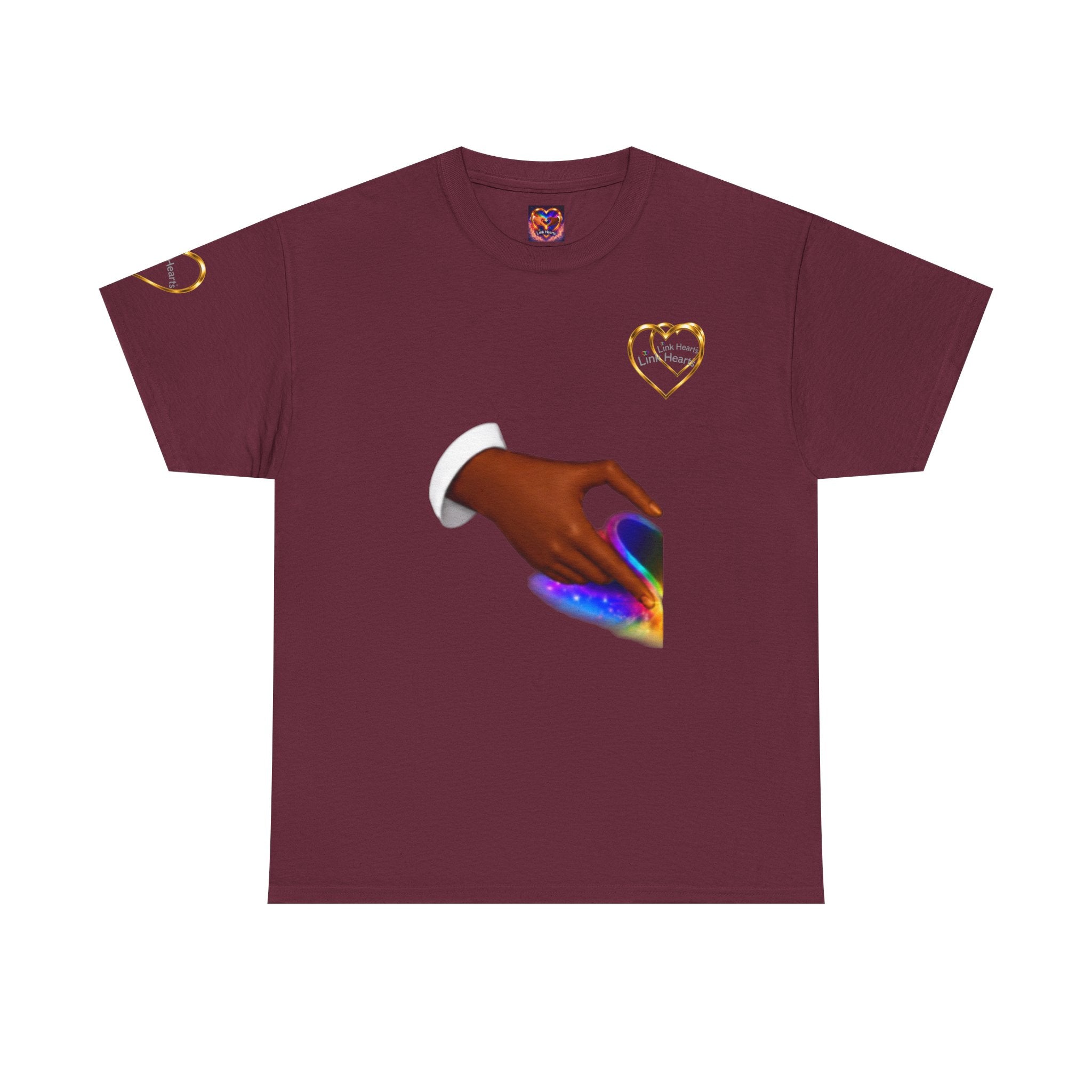 Link Hearts Unity Tee — Matching Rainbow Heart Couple Shirt (Love Wins)