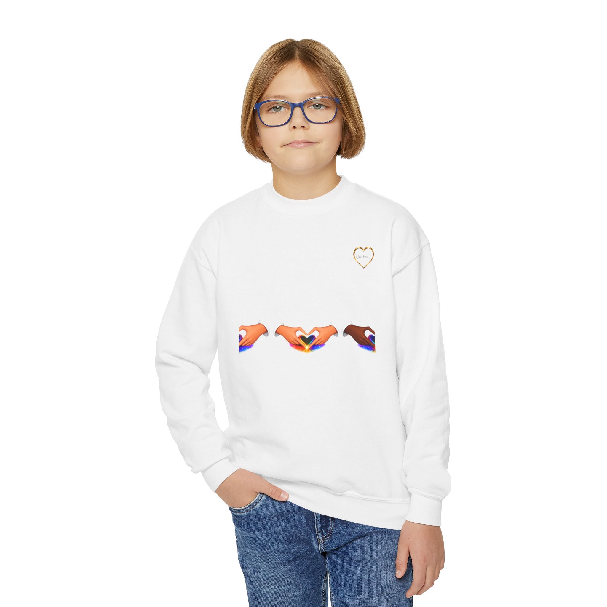 Link Hearts™ Unity Crewneck Sweatshirt — Youth Crewneck