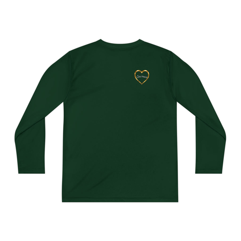Link Hearts™ Youth Long Sleeve Tee – Rainbow Hand Heart Design (Love Unity)