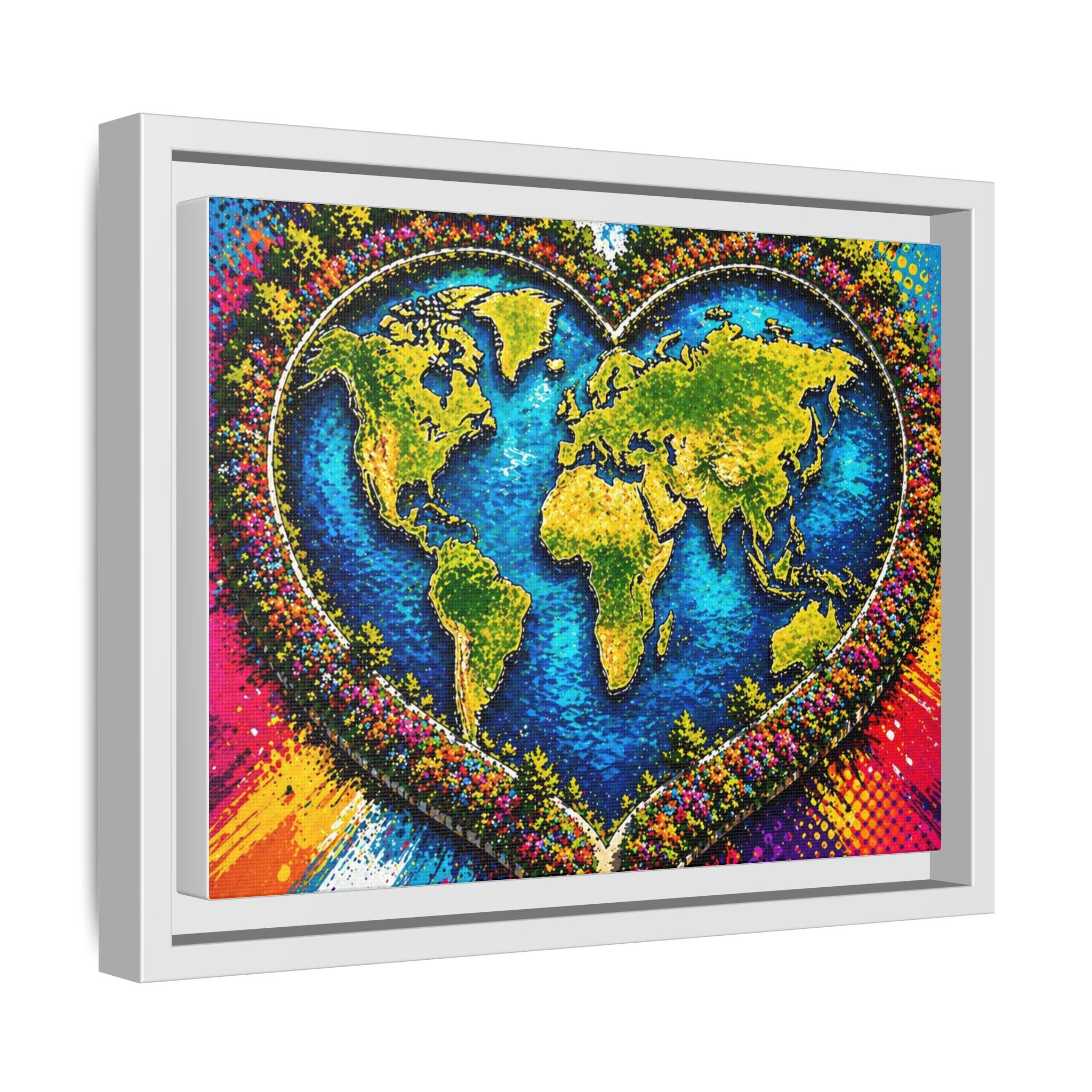 LinkHearts™ Framed Matte Canvas Wall Art — Multi‑Color