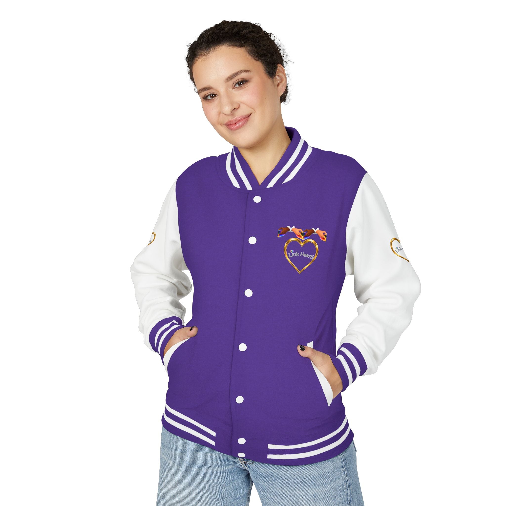 Link Hearts™ Premium Varsity Jacket – Wear the Movement.