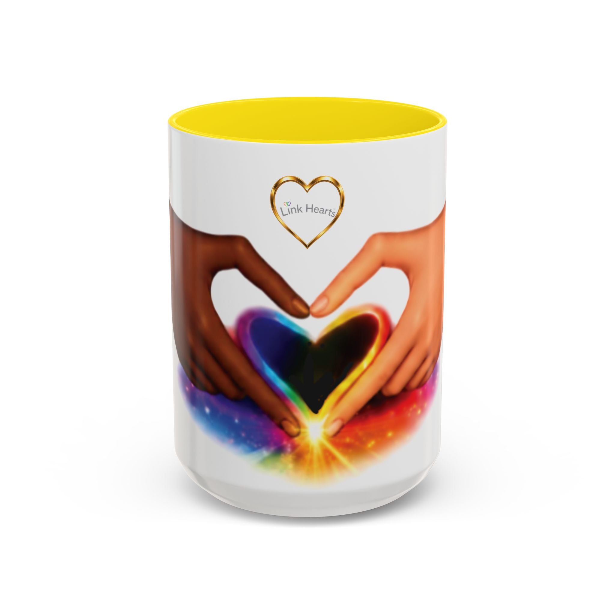 Link Hearts™ - Rainbow Unity Heart Mug.