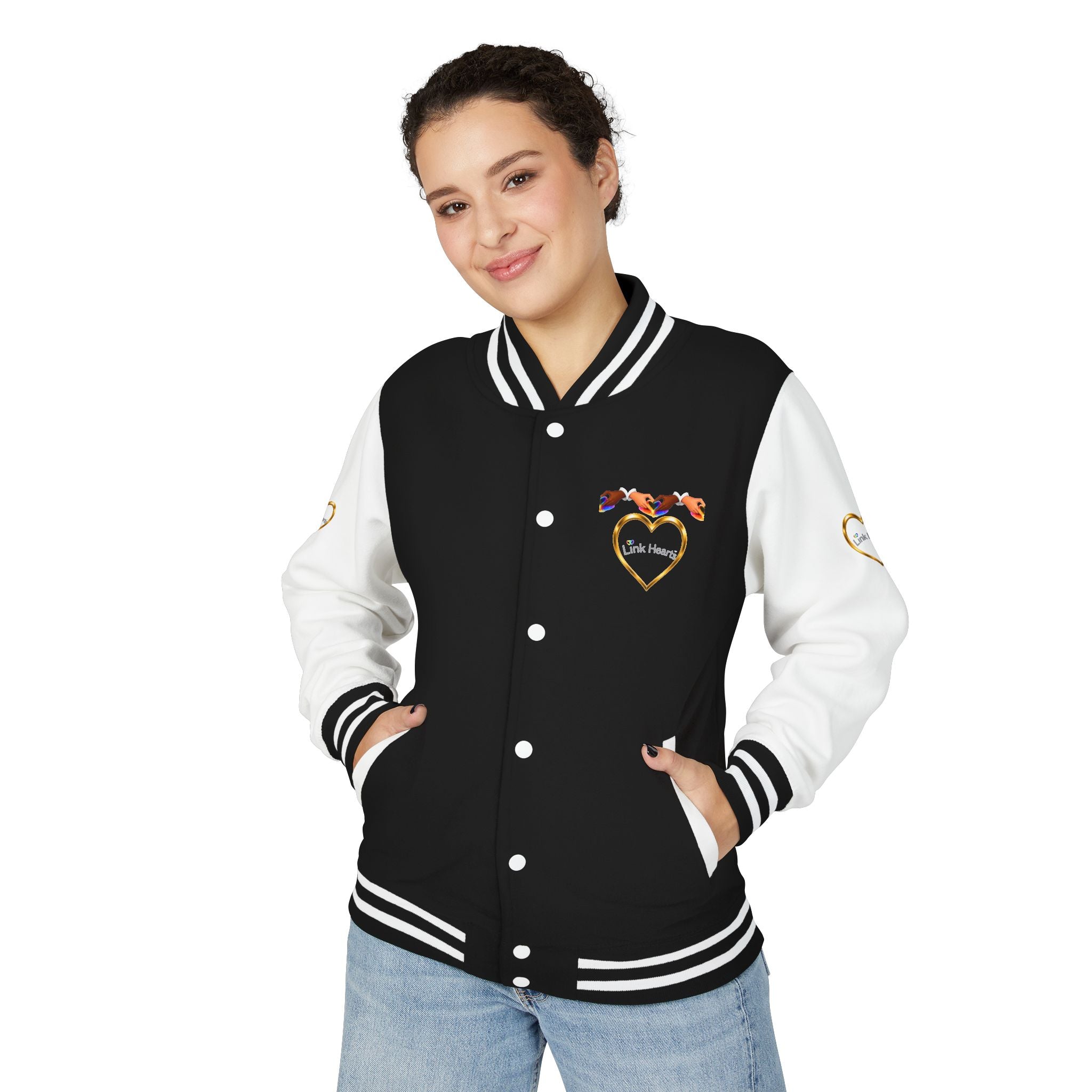 Link Hearts™ Premium Varsity Jacket – Wear the Movement.