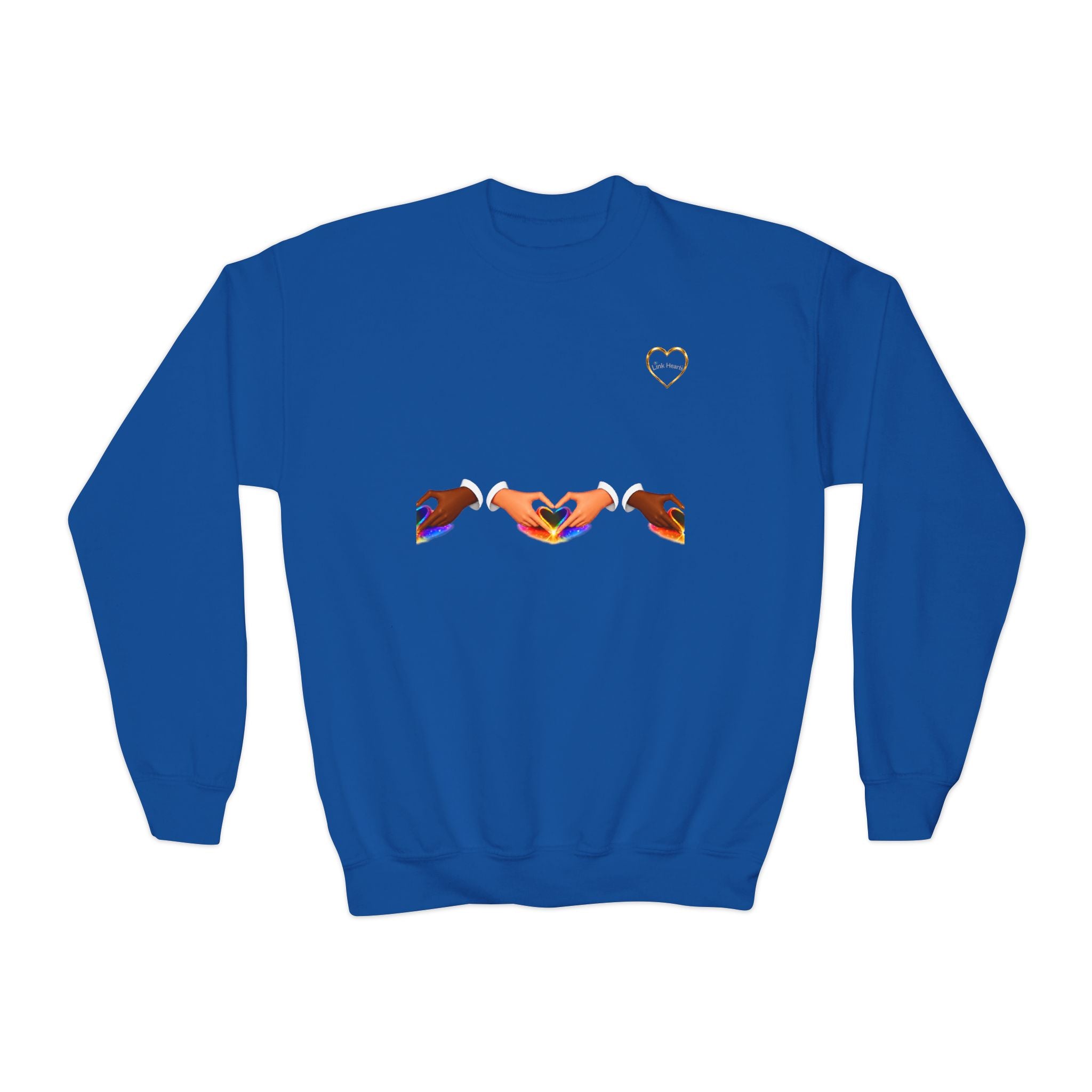 Link Hearts™ Youth Crewneck Sweatshirt — Kids Graphic Heart Crewneck