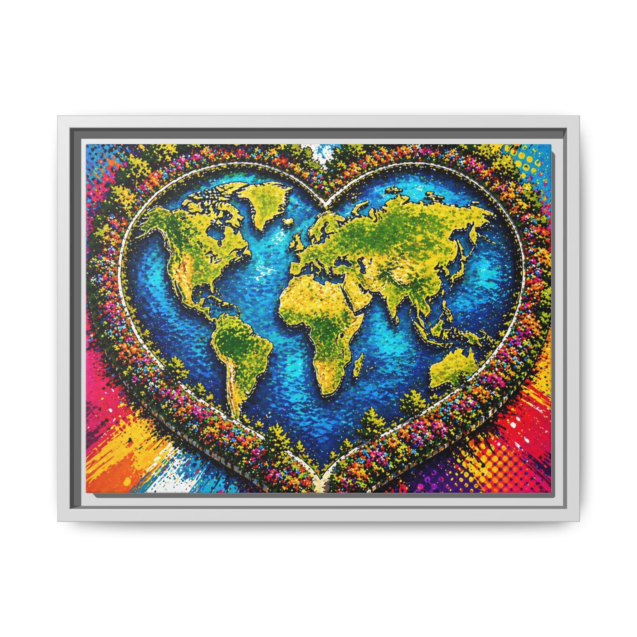 LinkHearts™ Framed Matte Canvas Wall Art — Multi‑Color