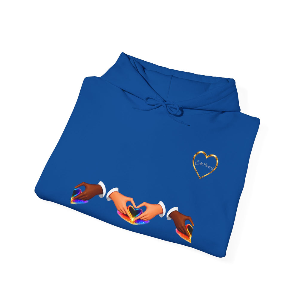 Hoodie — Rainbow Heart Hands Graphic Pullover