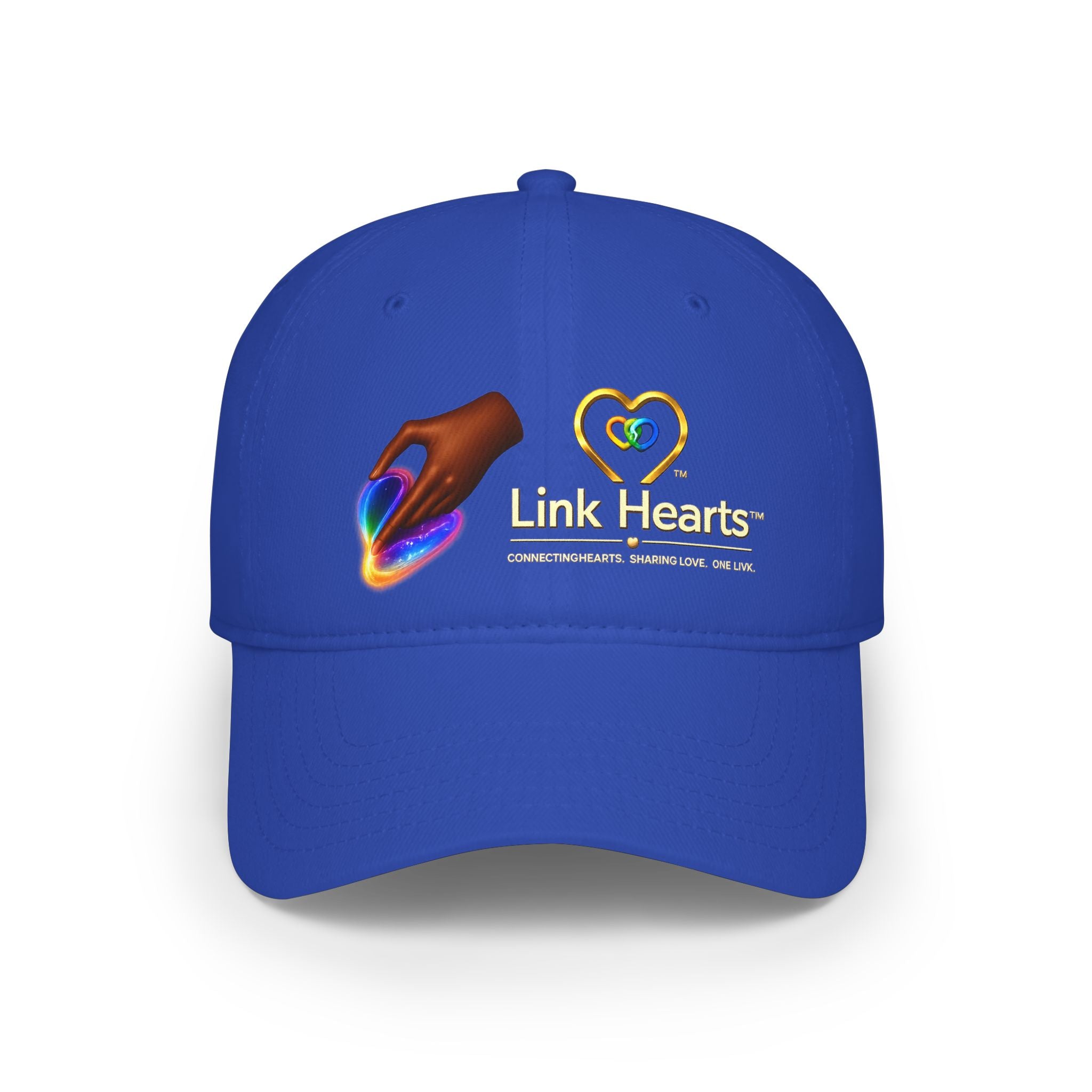 Link Hearts Red Baseball Cap — Rainbow Heart Low Profile Cap