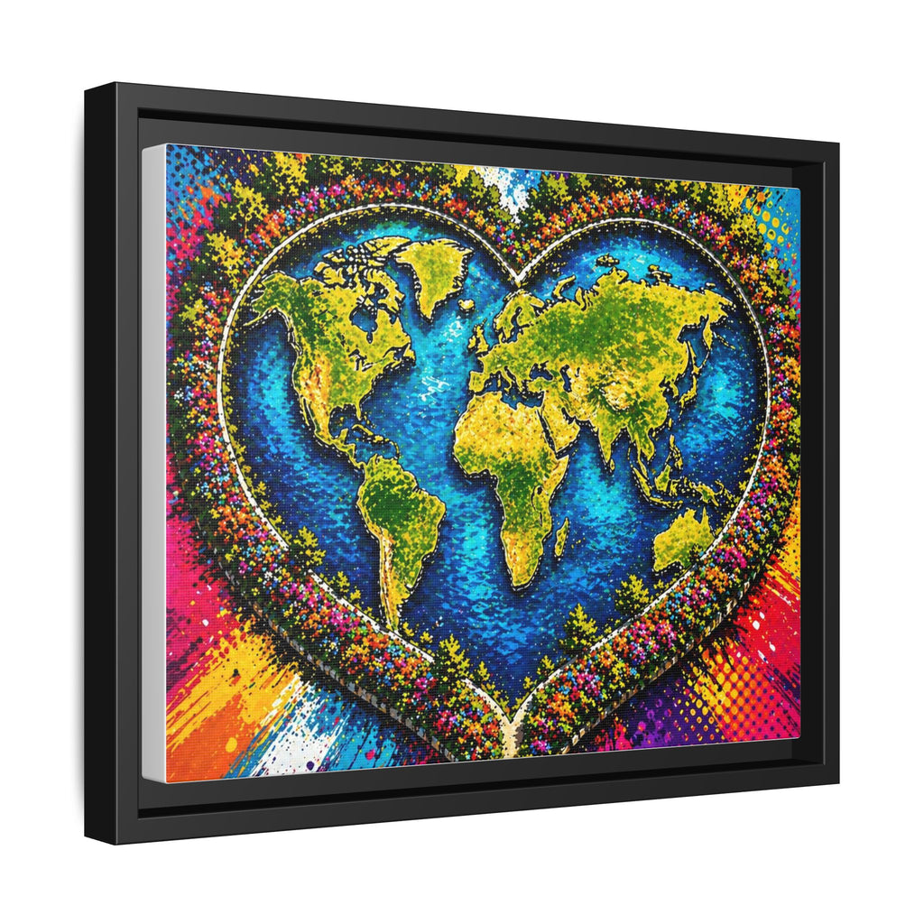 LinkHearts™ Framed Matte Canvas Wall Art — Multi‑Color