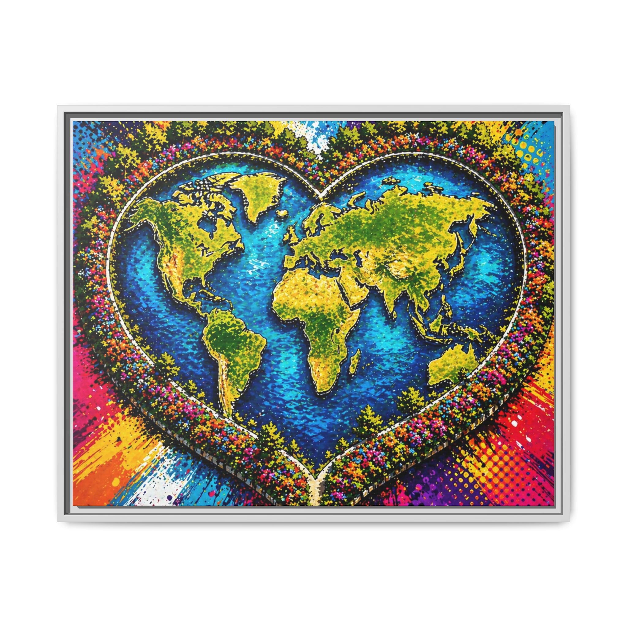 LinkHearts™ Framed Matte Canvas Wall Art — Multi‑Color