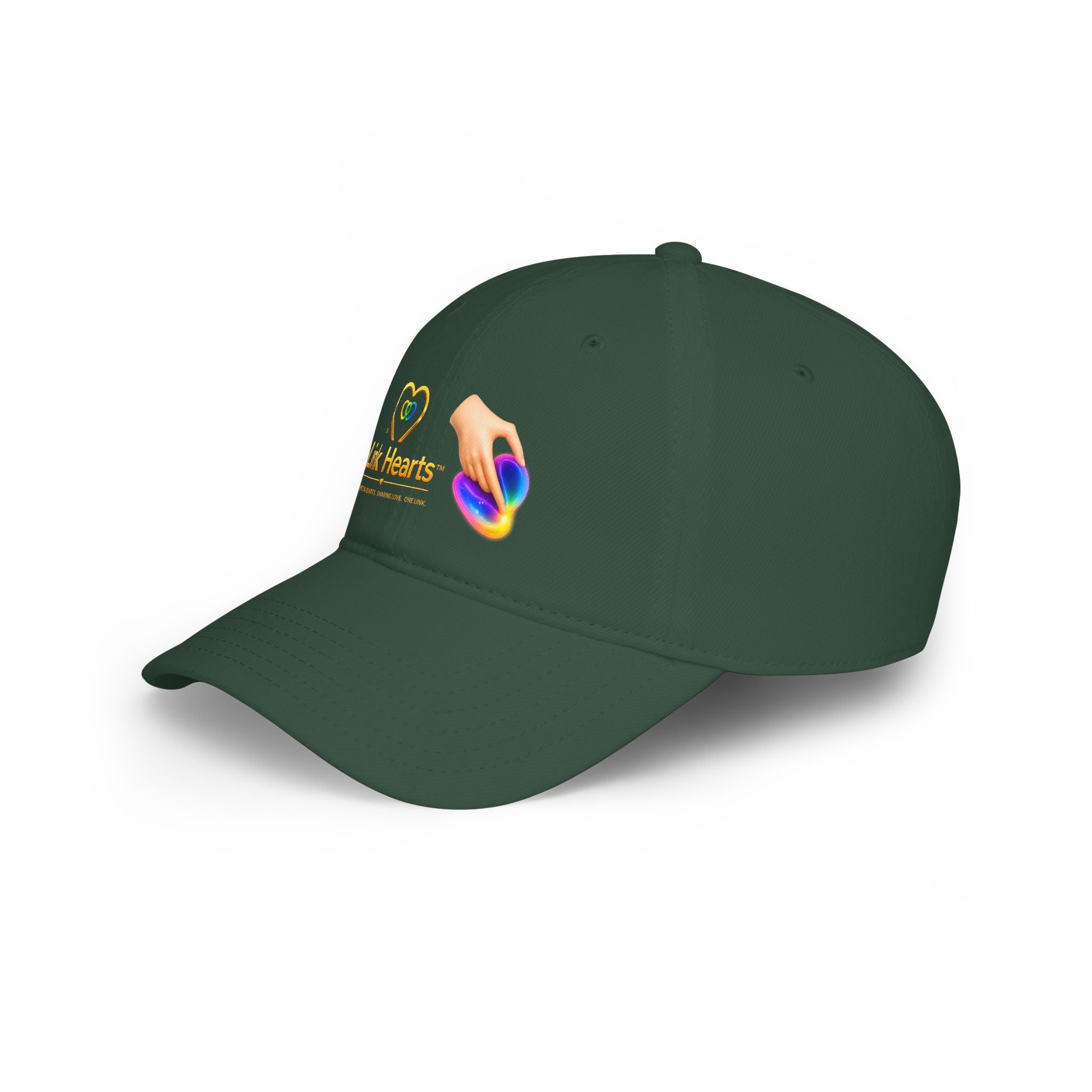 Link Hearts Rainbow Heart Embroidered Couples Baseball Cap — Charity Donation Hat