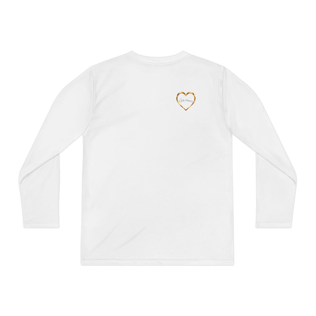 Link Hearts™ Youth Long Sleeve Tee – Rainbow Hand Heart Design (Love Unity)