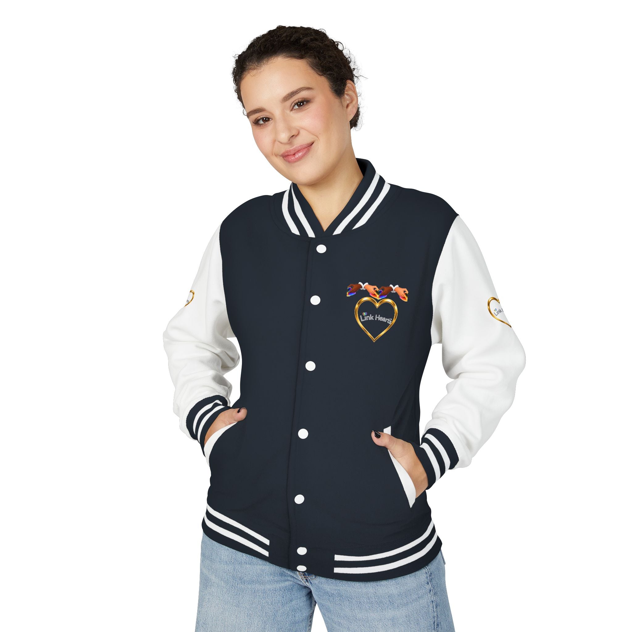 Link Hearts™ Premium Varsity Jacket – Wear the Movement.