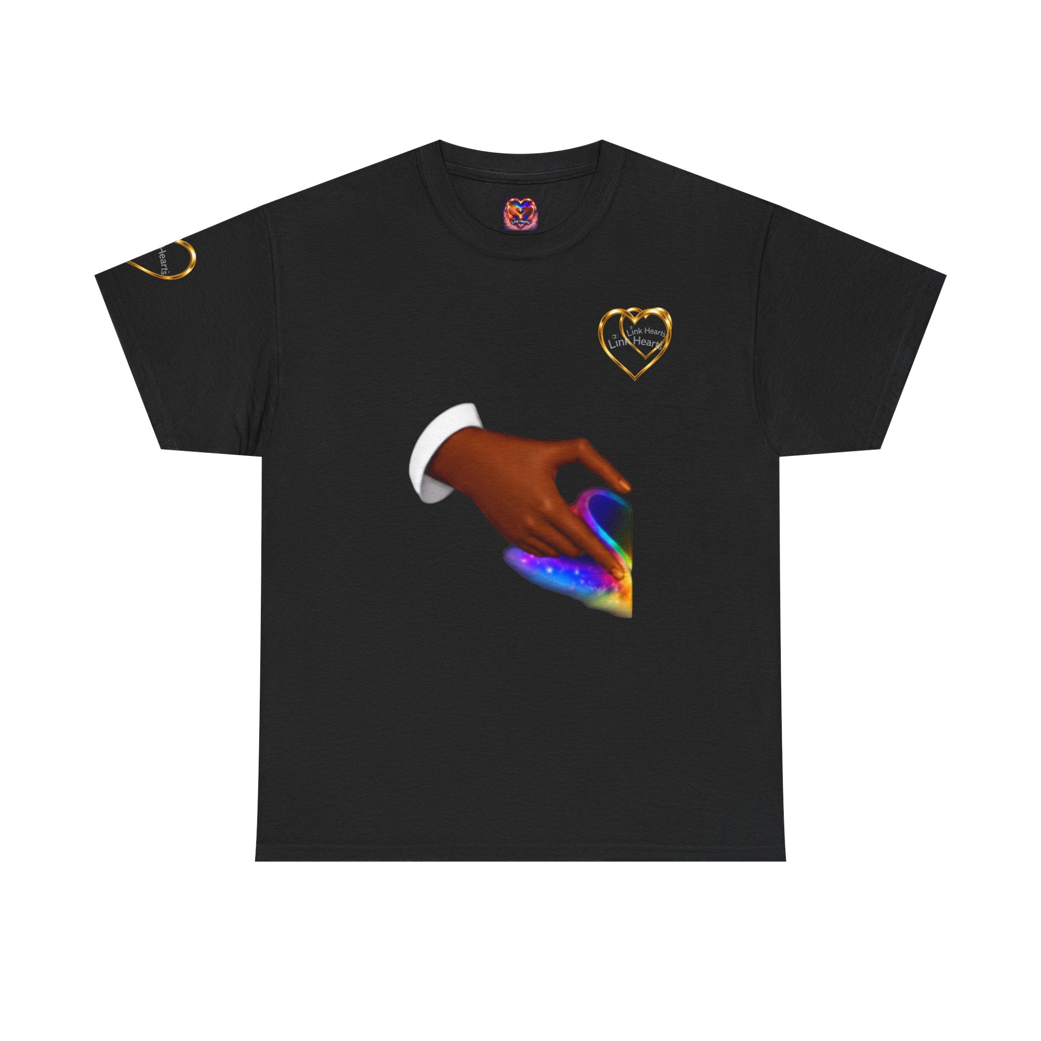 Link Hearts Unity Tee — Matching Rainbow Heart Couple Shirt (Love Wins)