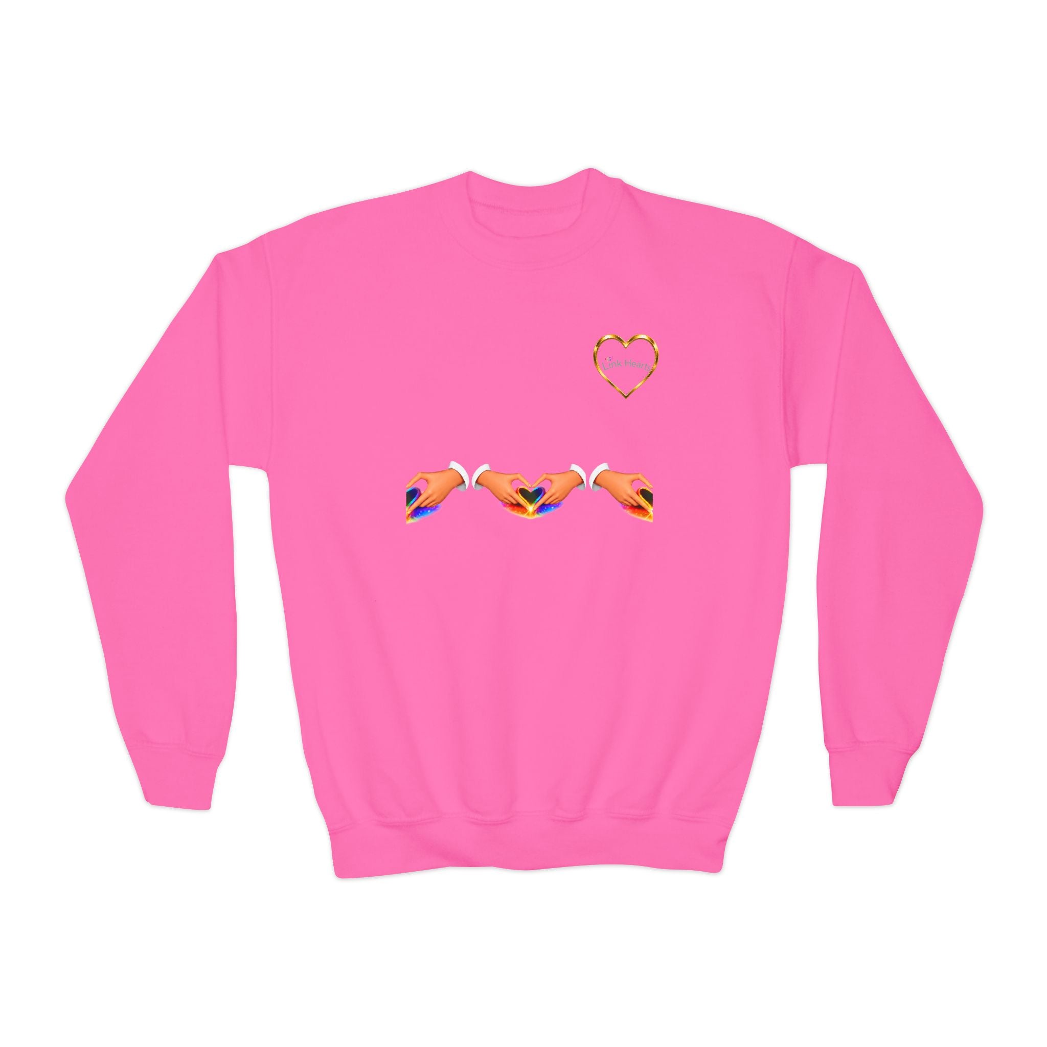 Link Hearts™ Youth Crewneck Sweatshirt — Kids' Heart Link Graphic Pullover