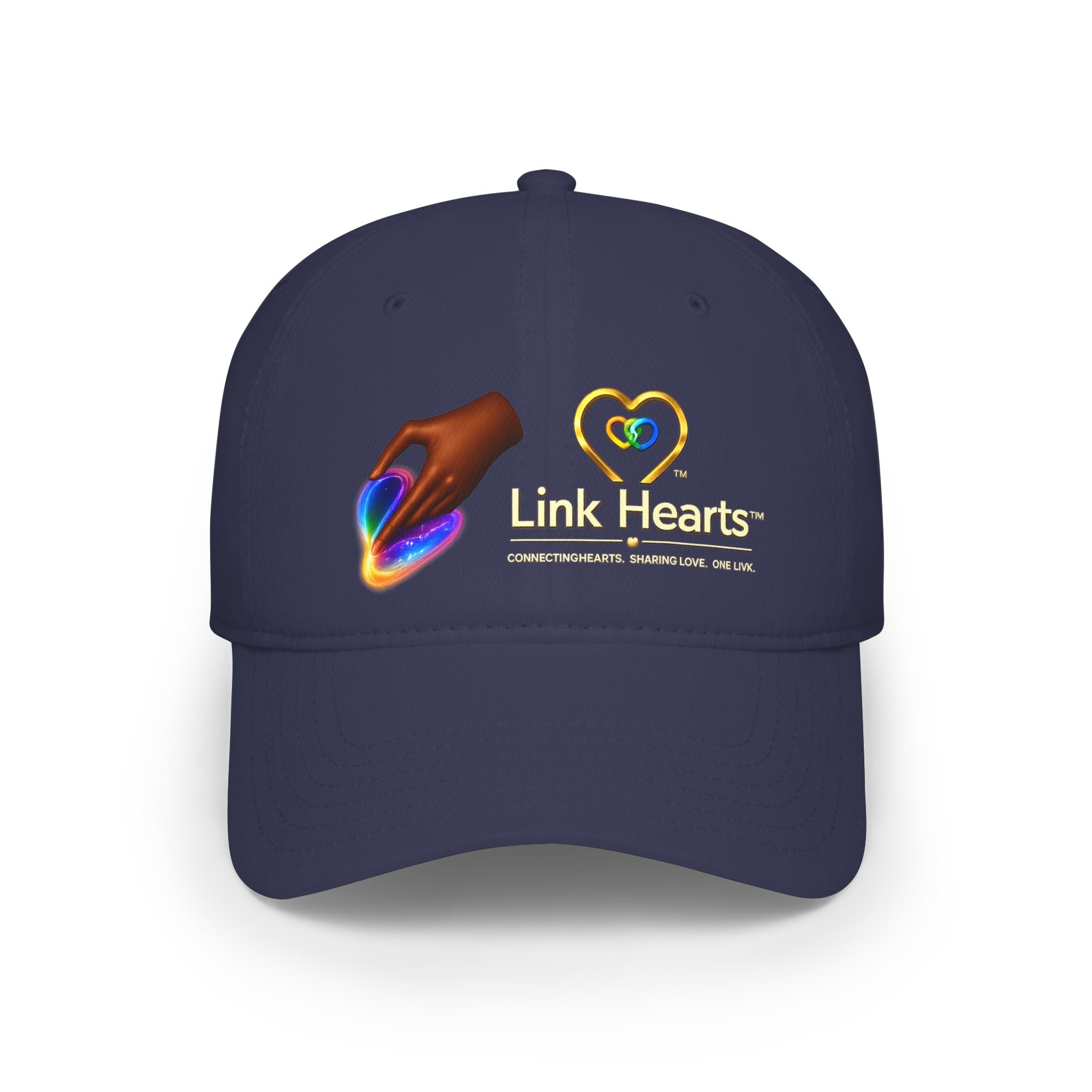 Link Hearts Red Baseball Cap — Rainbow Heart Low Profile Cap