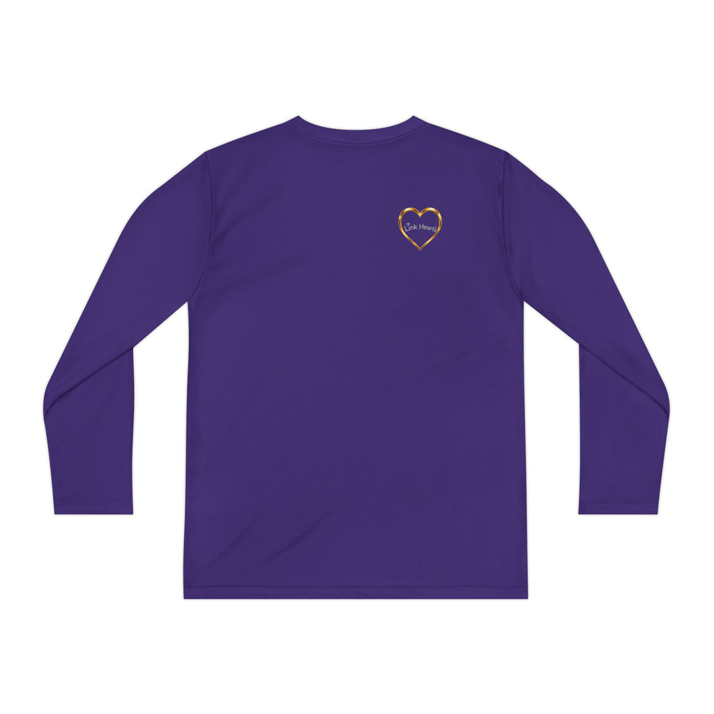 Link Hearts™ Youth Long Sleeve Tee – Rainbow Hand Heart Design (Love Unity)