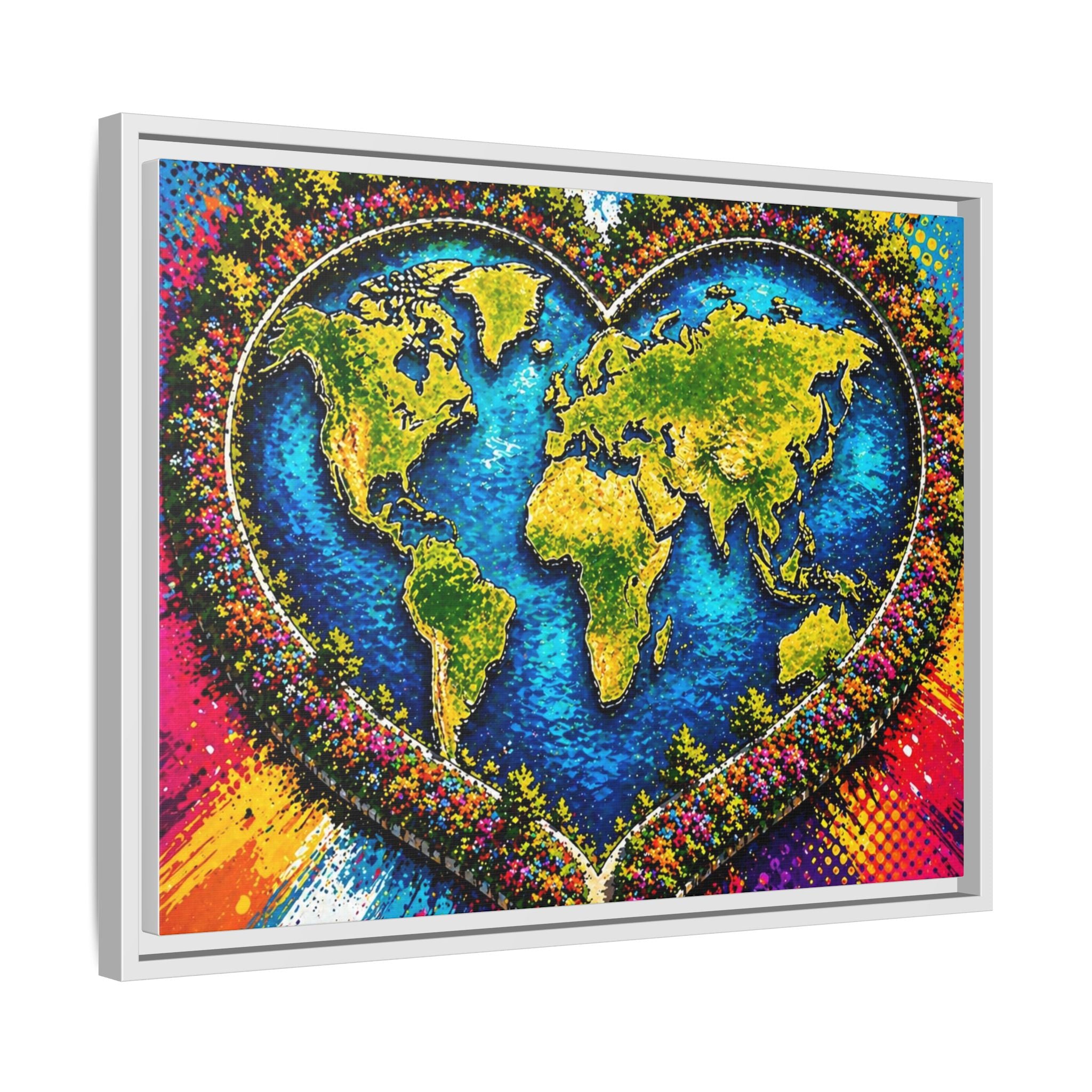 LinkHearts™ Framed Matte Canvas Wall Art — Multi‑Color