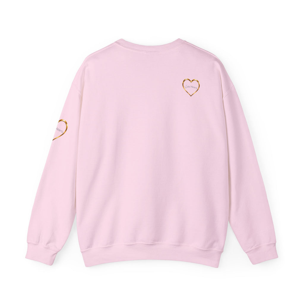 Heart Hands Crewneck Sweatshirt — Rainbow Heart Hand Gesture Pullover