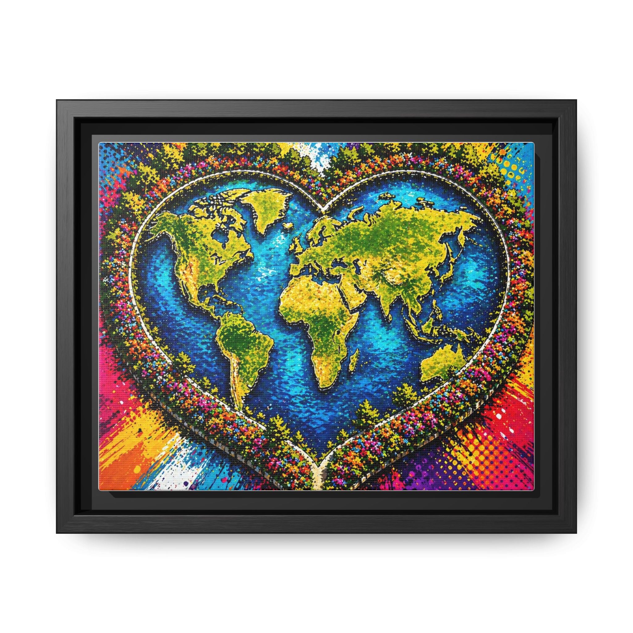 LinkHearts™ Framed Matte Canvas Wall Art — Multi‑Color