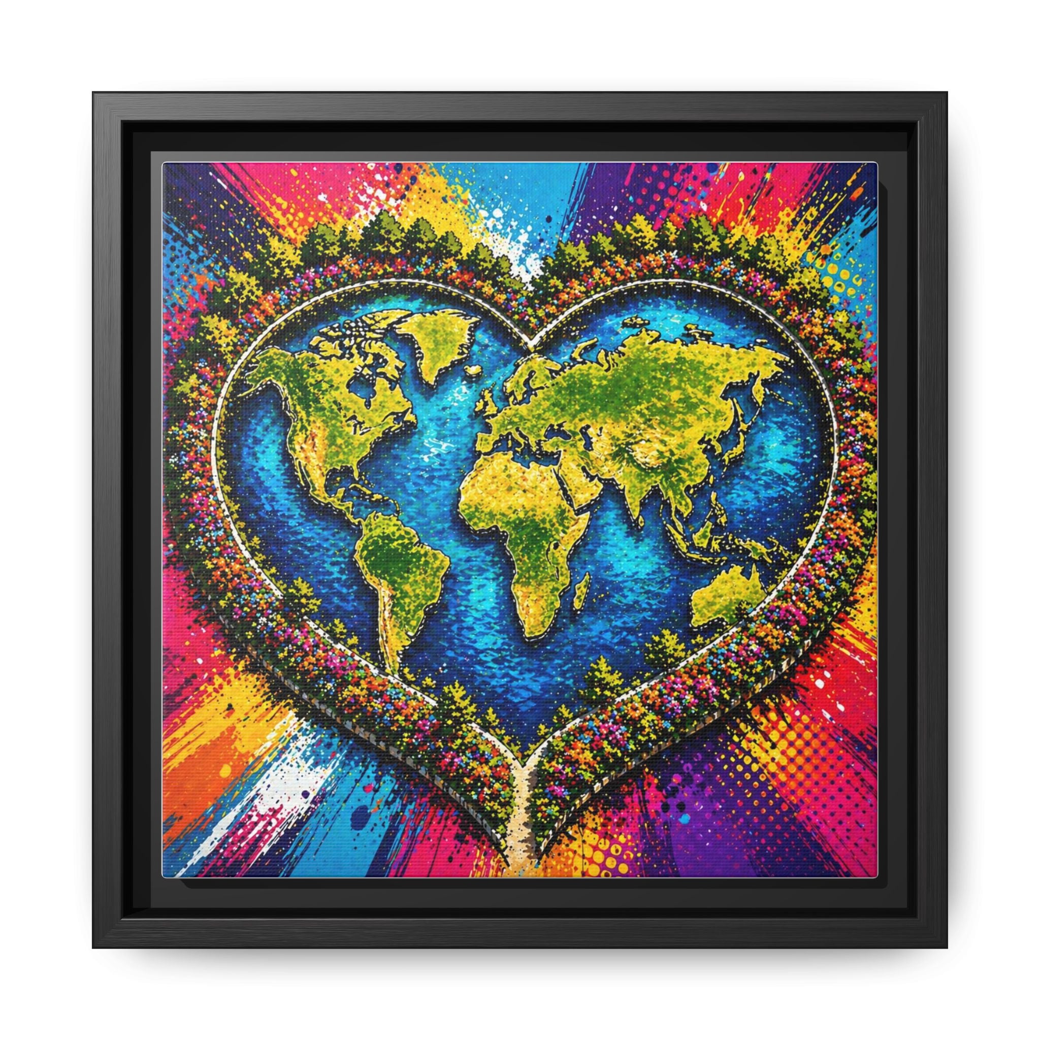 LinkHearts™ Framed Matte Canvas Wall Art — Multi‑Color