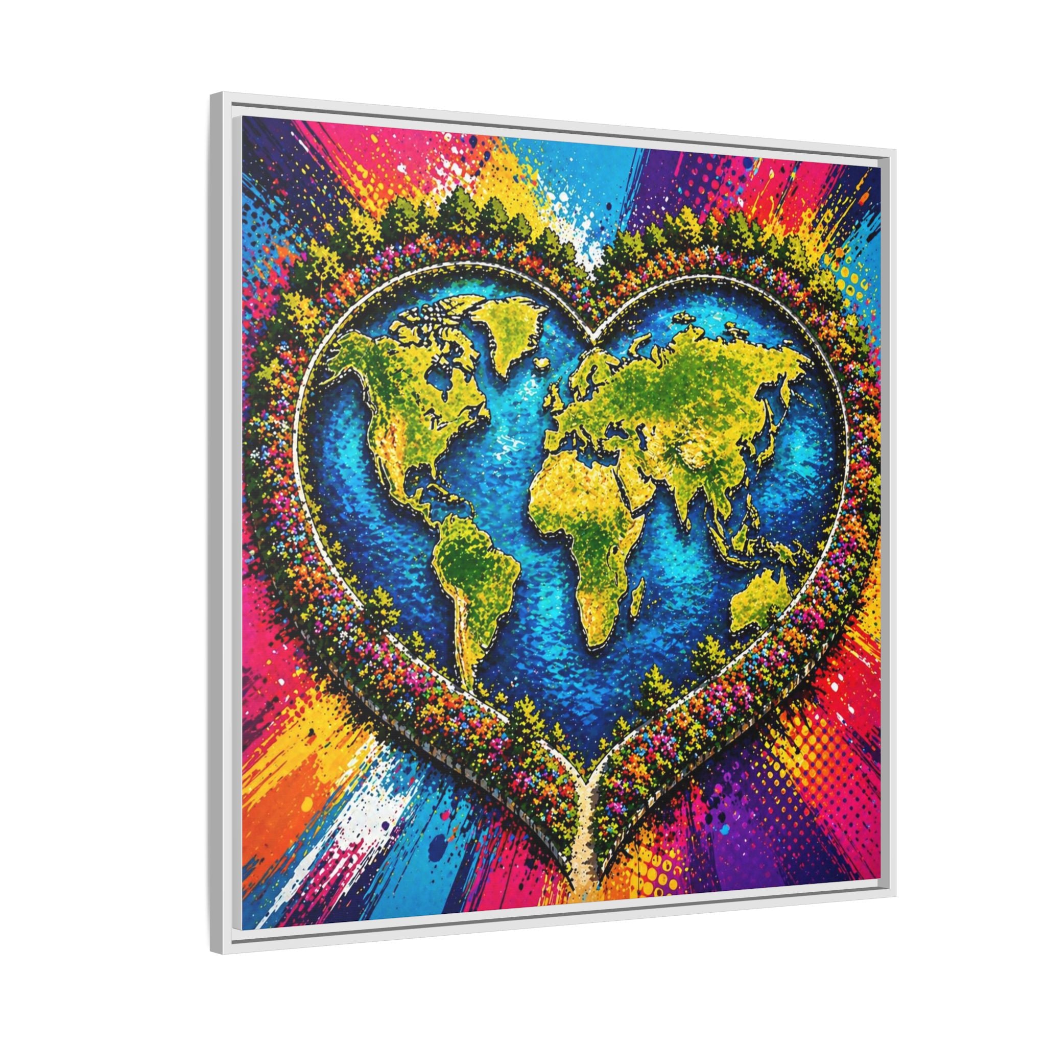 LinkHearts™ Framed Matte Canvas Wall Art — Multi‑Color