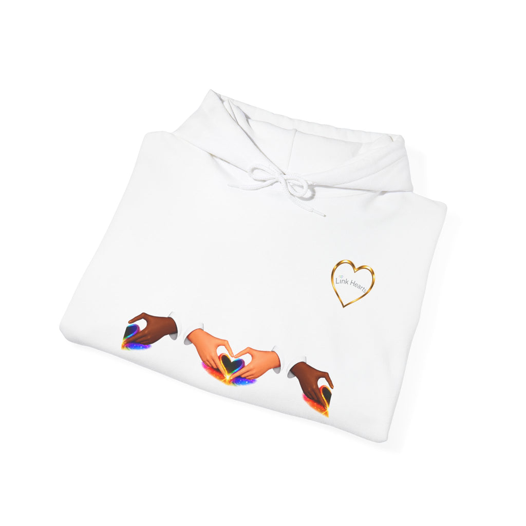 Hoodie — Rainbow Heart Hands Graphic Pullover