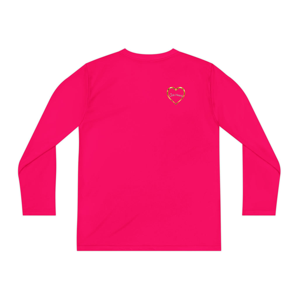 Link Hearts™ Youth Long Sleeve Tee – Rainbow Hand Heart Design (Love Unity)