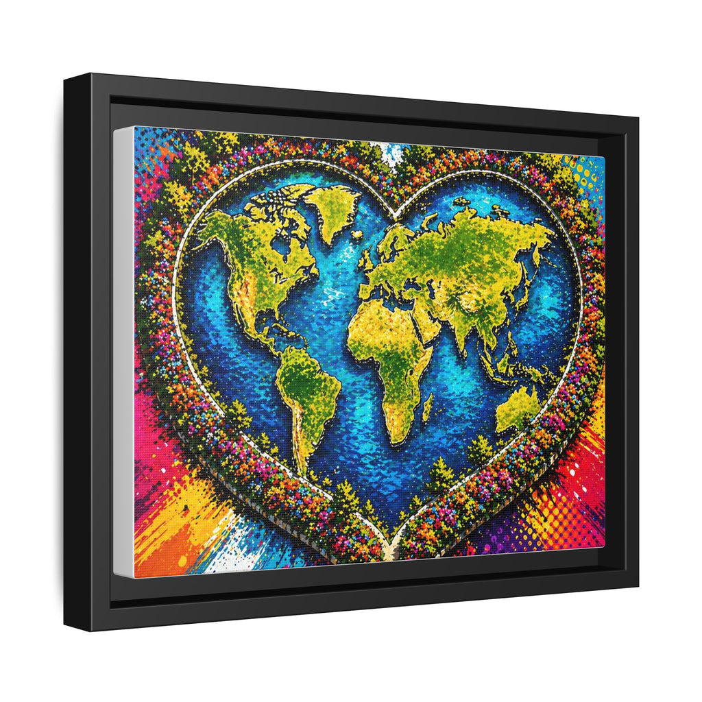 LinkHearts™ Framed Matte Canvas Wall Art — Multi‑Color