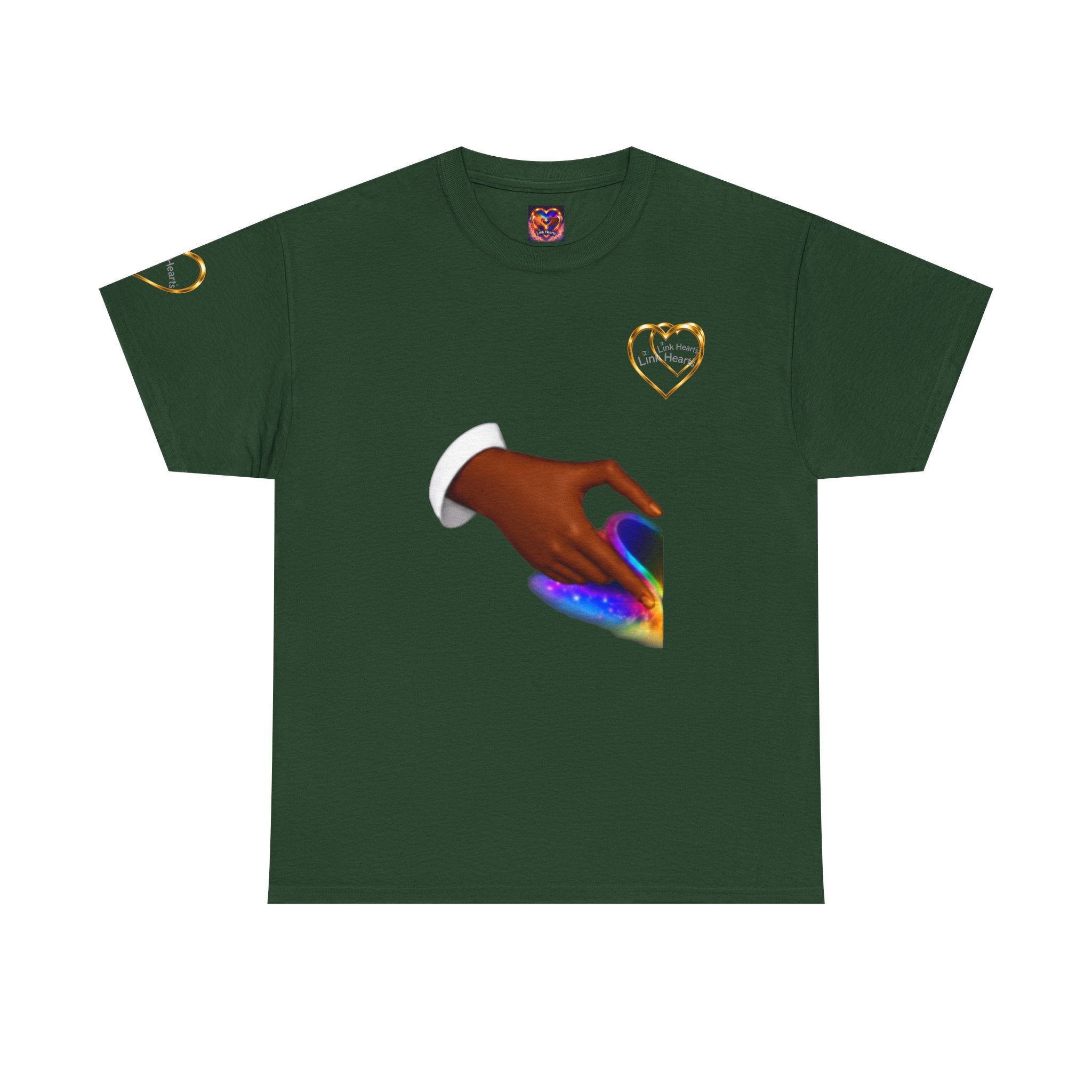 Link Hearts Unity Tee — Matching Rainbow Heart Couple Shirt (Love Wins)