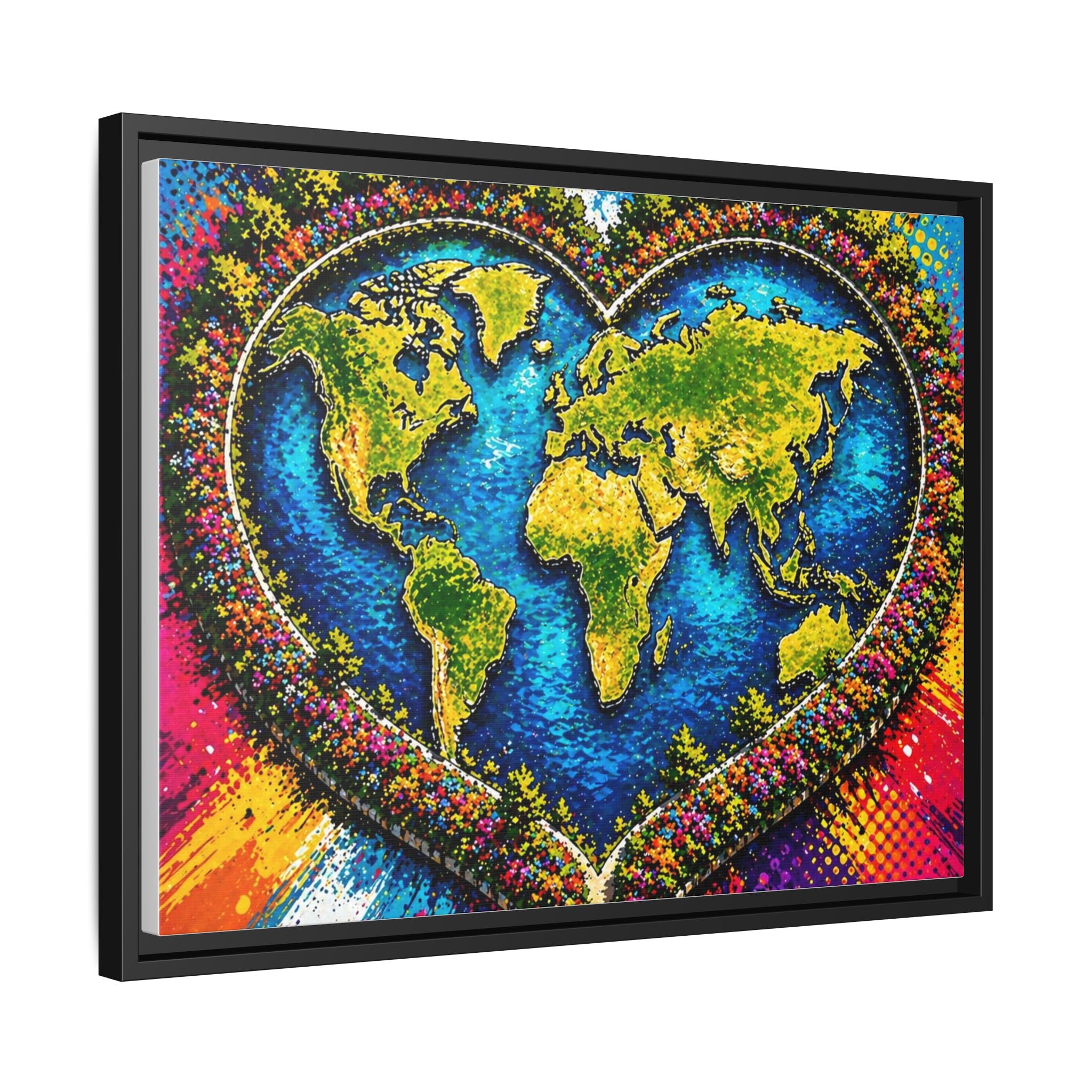 LinkHearts™ Framed Matte Canvas Wall Art — Multi‑Color