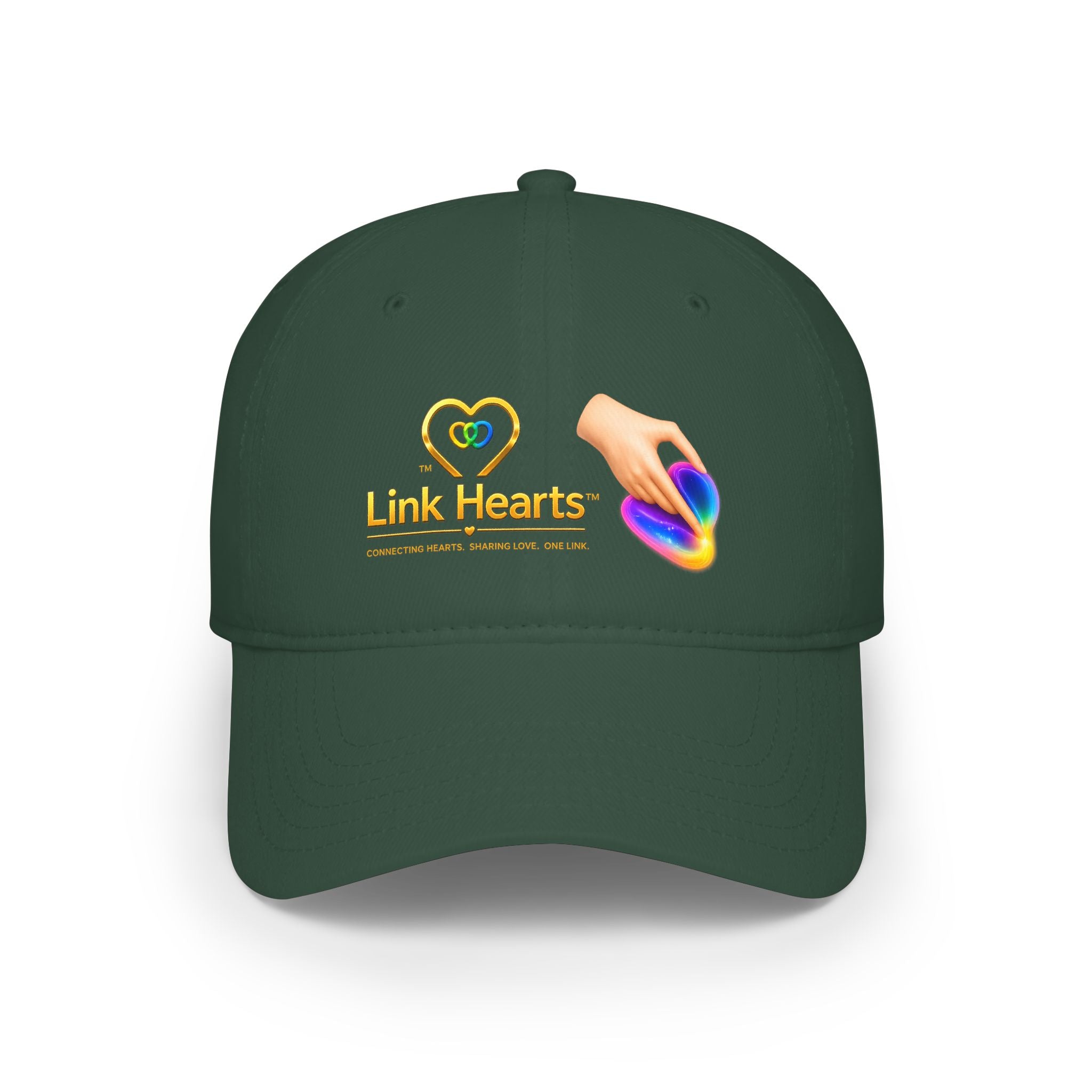 Link Hearts Rainbow Heart Embroidered Couples Baseball Cap — Charity Donation Hat