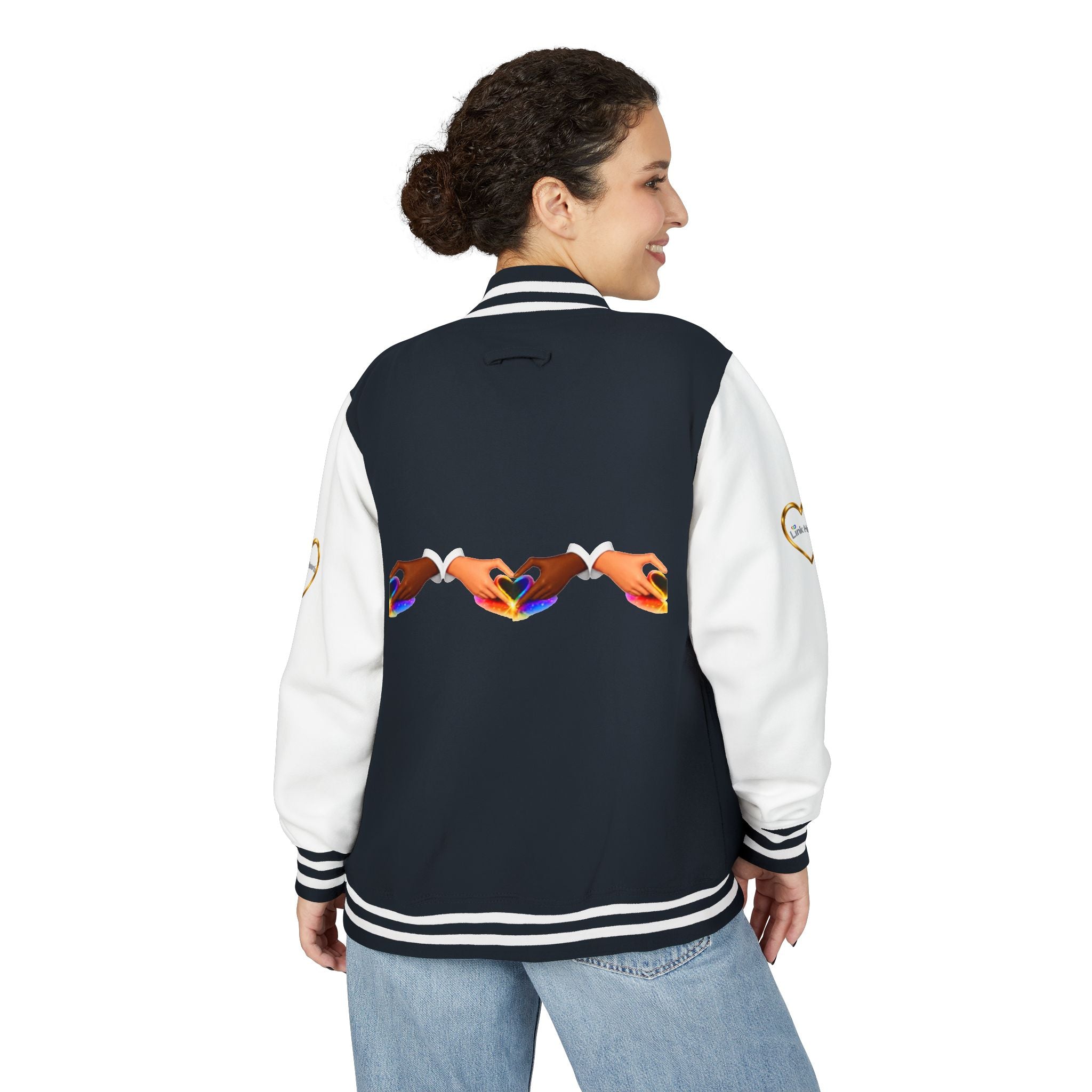 Link Hearts™ Premium Varsity Jacket – Wear the Movement.