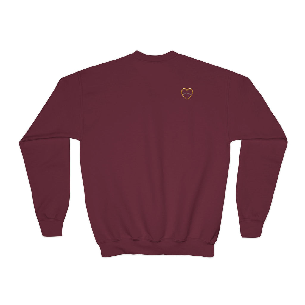 Link Hearts™ Youth Crewneck Sweatshirt — Kids Graphic Heart Crewneck