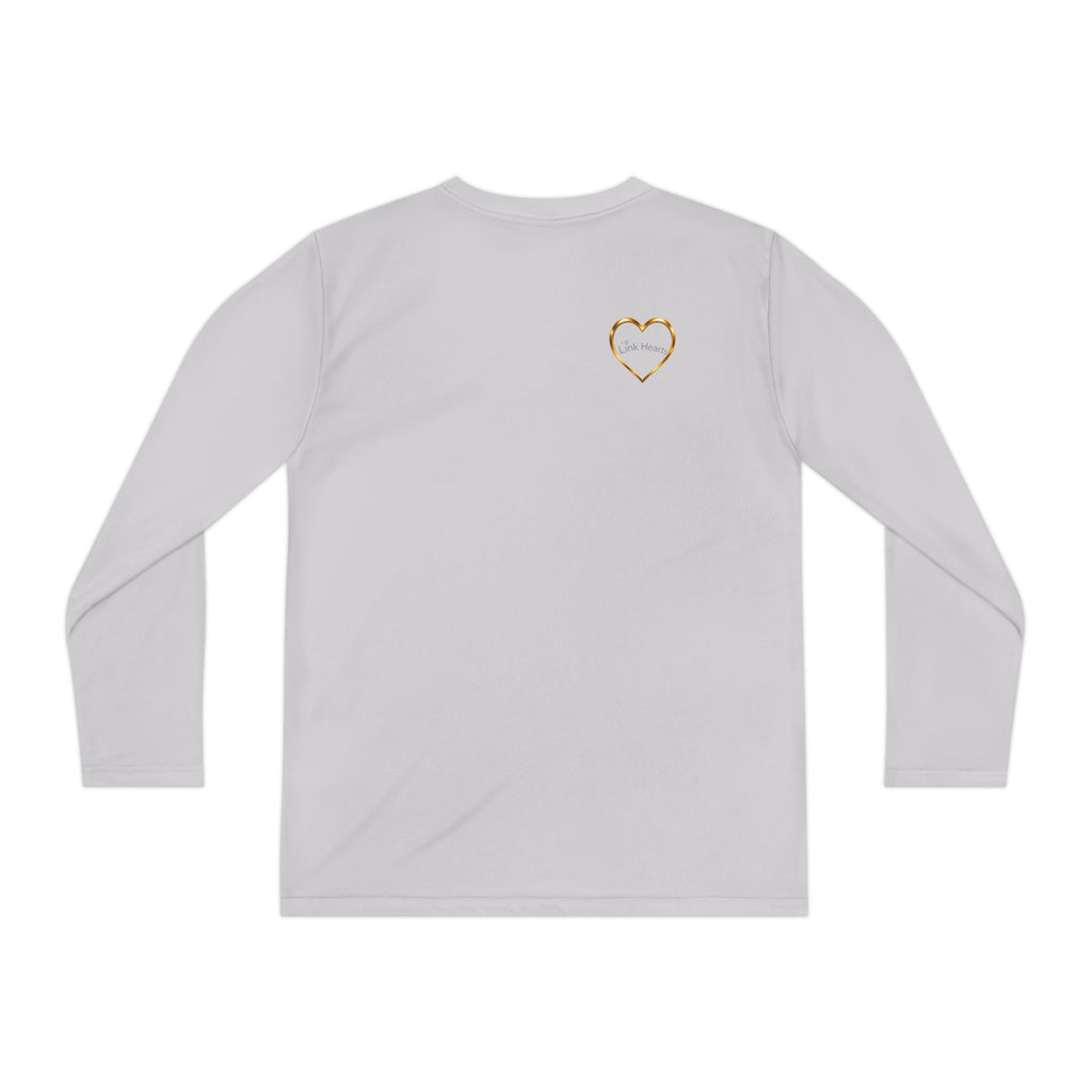 Link Hearts™ Youth Long Sleeve Tee – Rainbow Hand Heart Design (Love Unity)