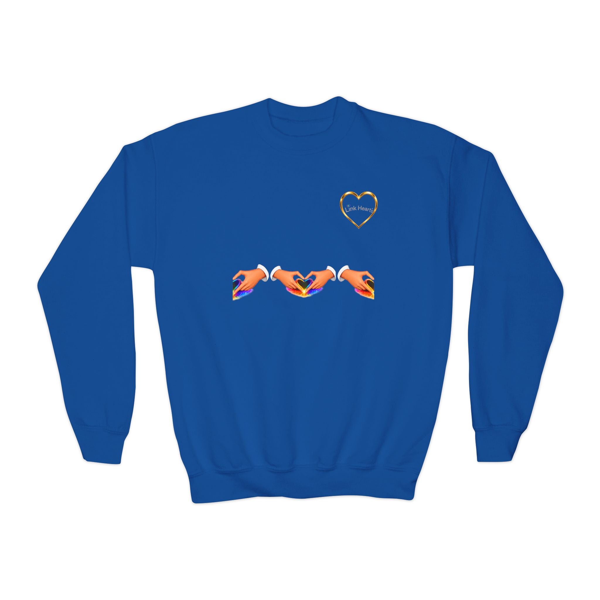 Link Hearts™ Youth Crewneck Sweatshirt — Kids' Heart Link Graphic Pullover