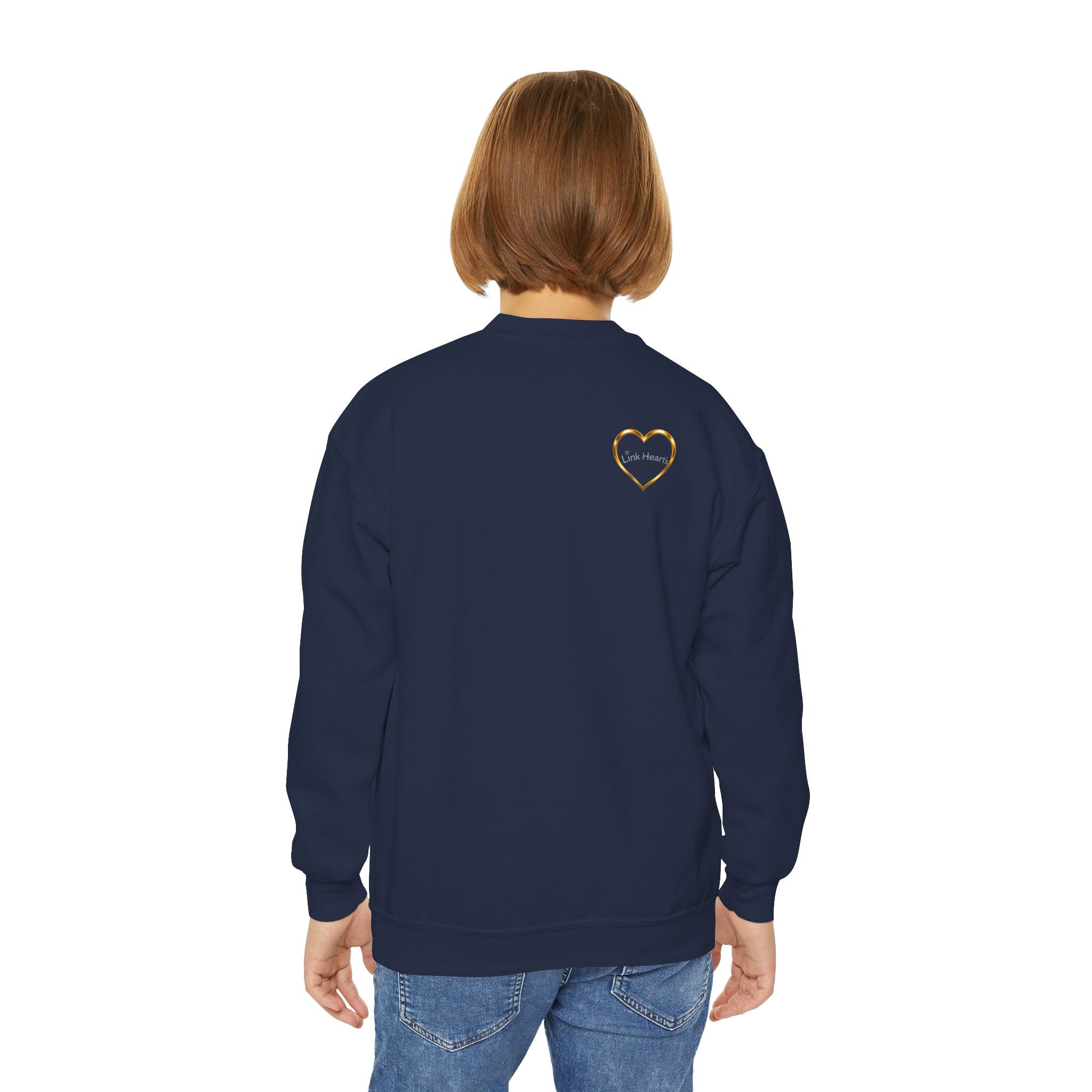 Link Hearts™ Youth Crewneck Sweatshirt — Kids' Heart Link Graphic Pullover