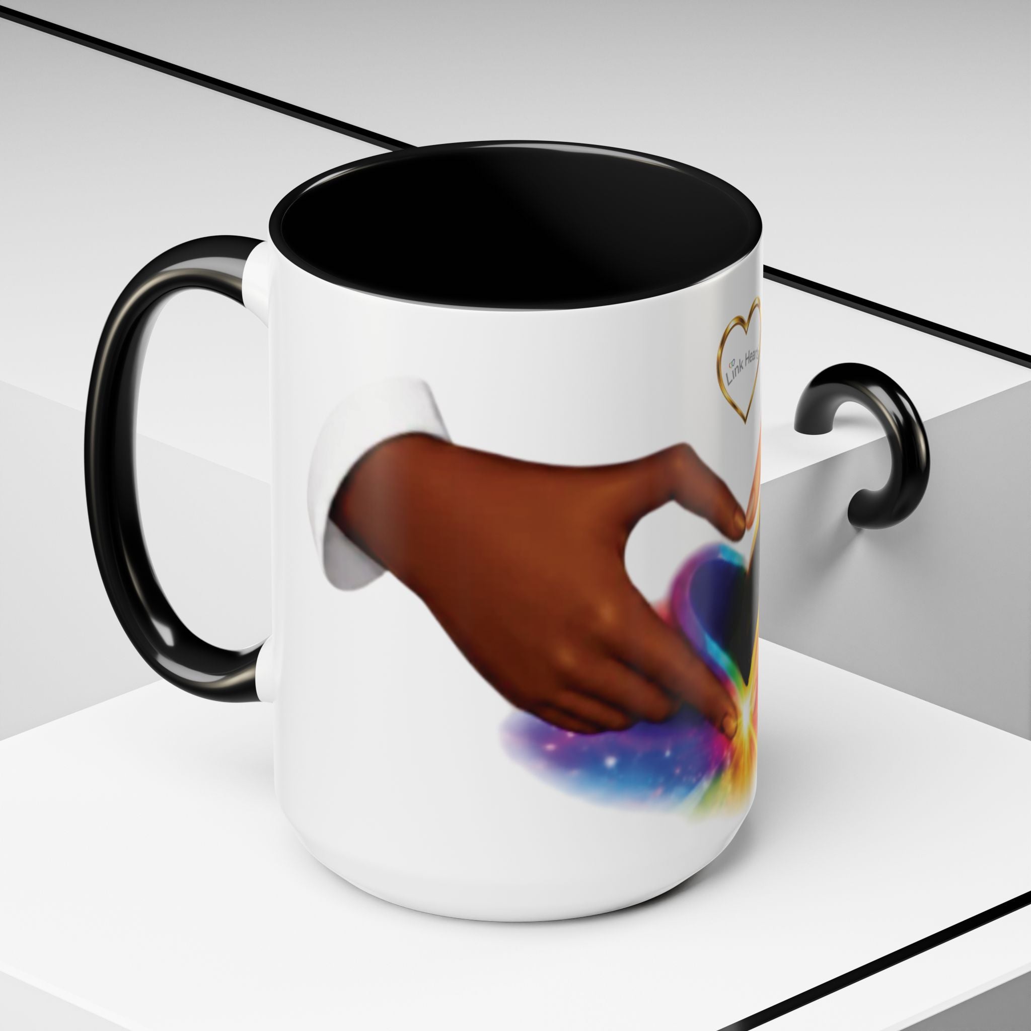 Link Hearts™ - Rainbow Unity Heart Mug.