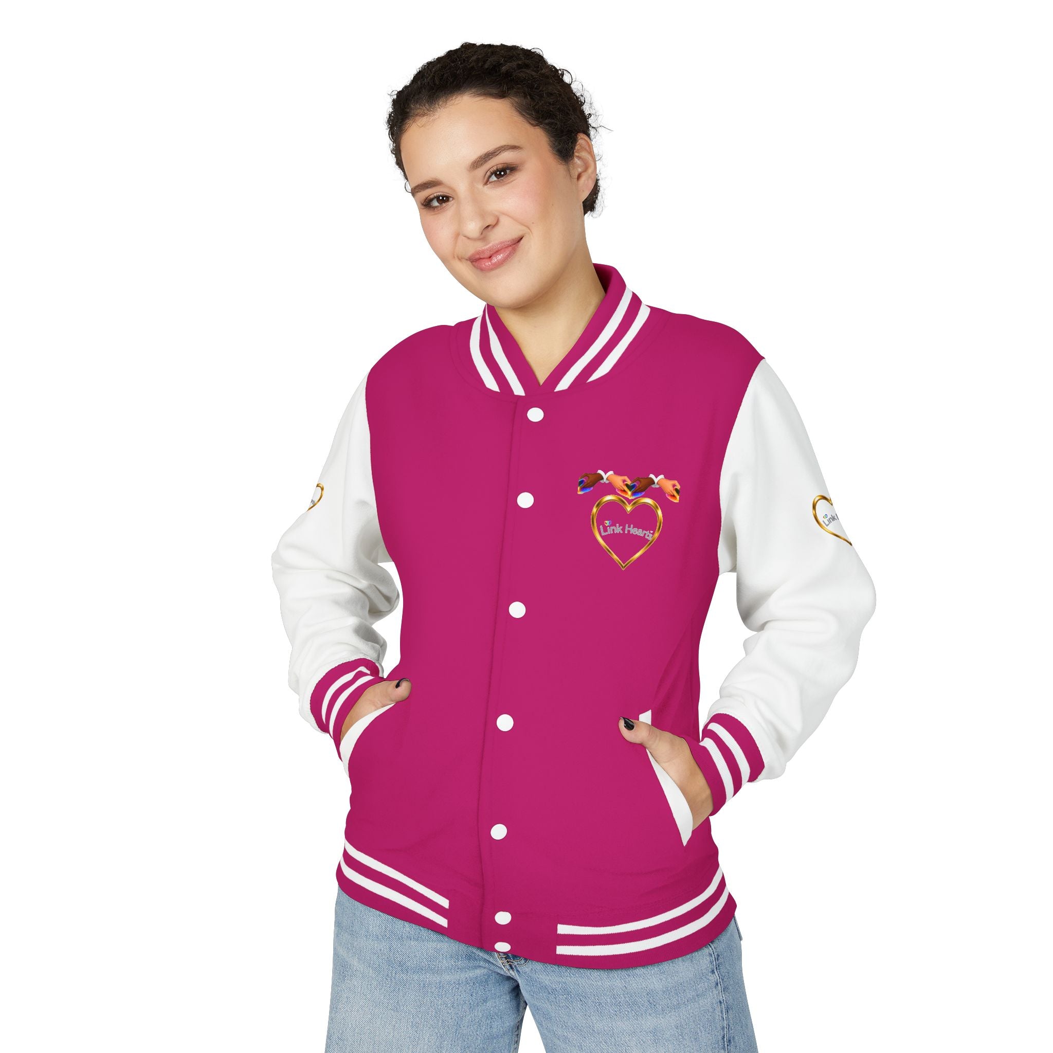 Link Hearts™ Premium Varsity Jacket – Wear the Movement.