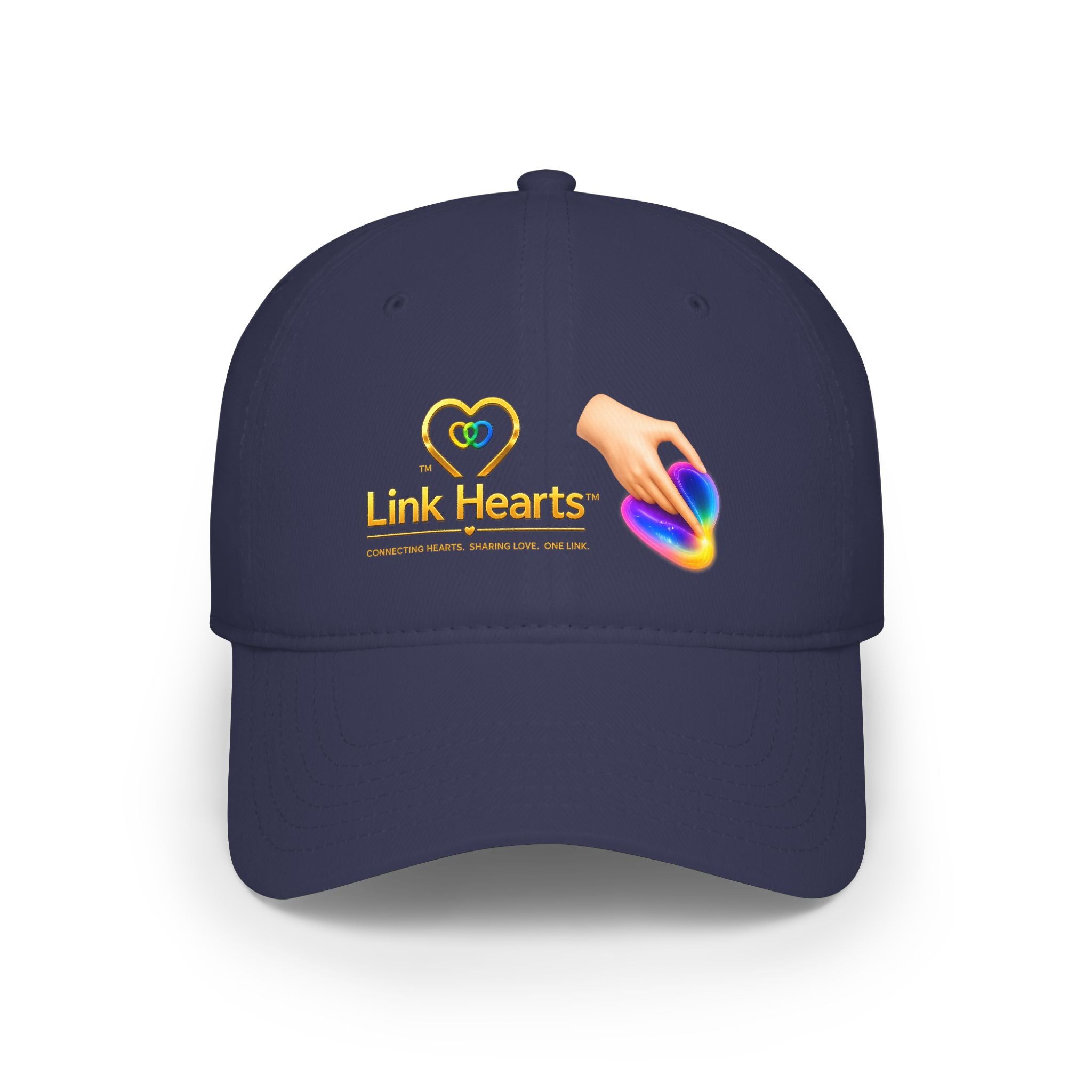 Link Hearts Rainbow Heart Embroidered Couples Baseball Cap — Charity Donation Hat