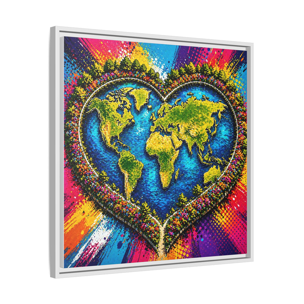 LinkHearts™ Framed Matte Canvas Wall Art — Multi‑Color