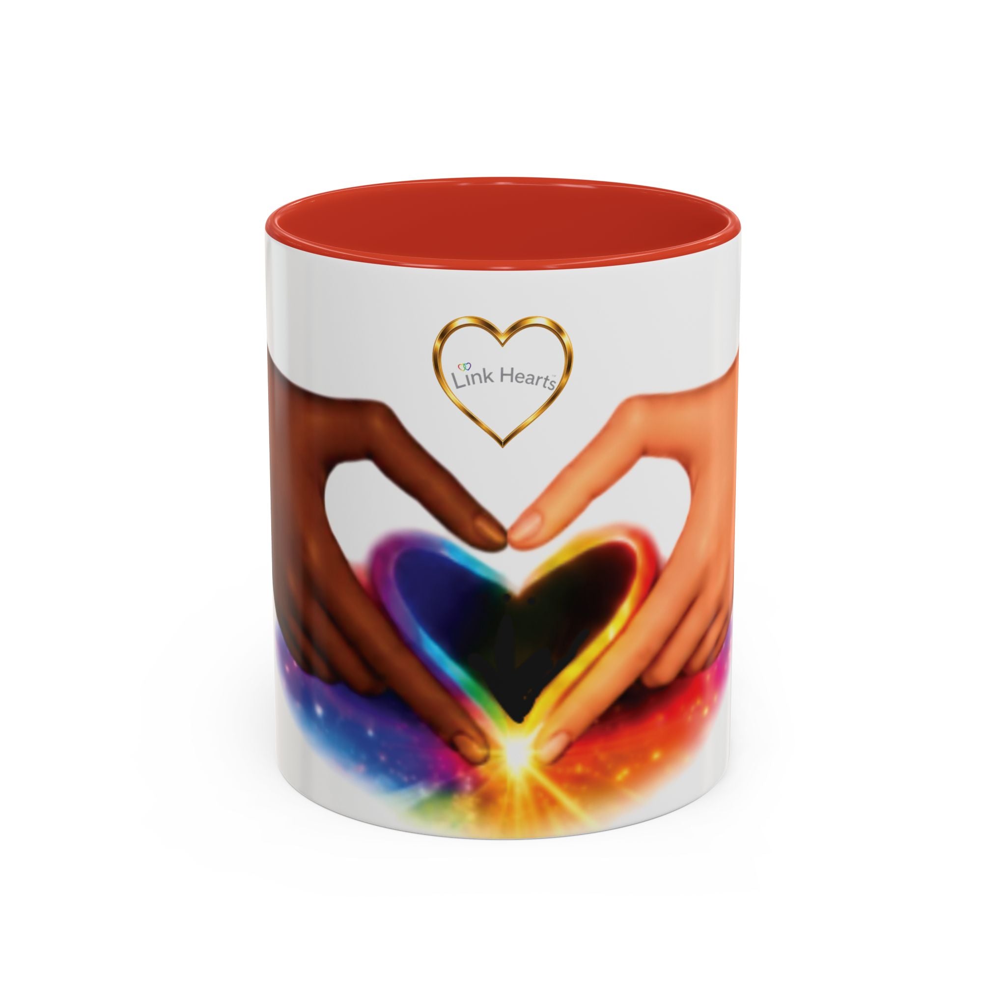 Link Hearts™ - Rainbow Unity Heart Mug.