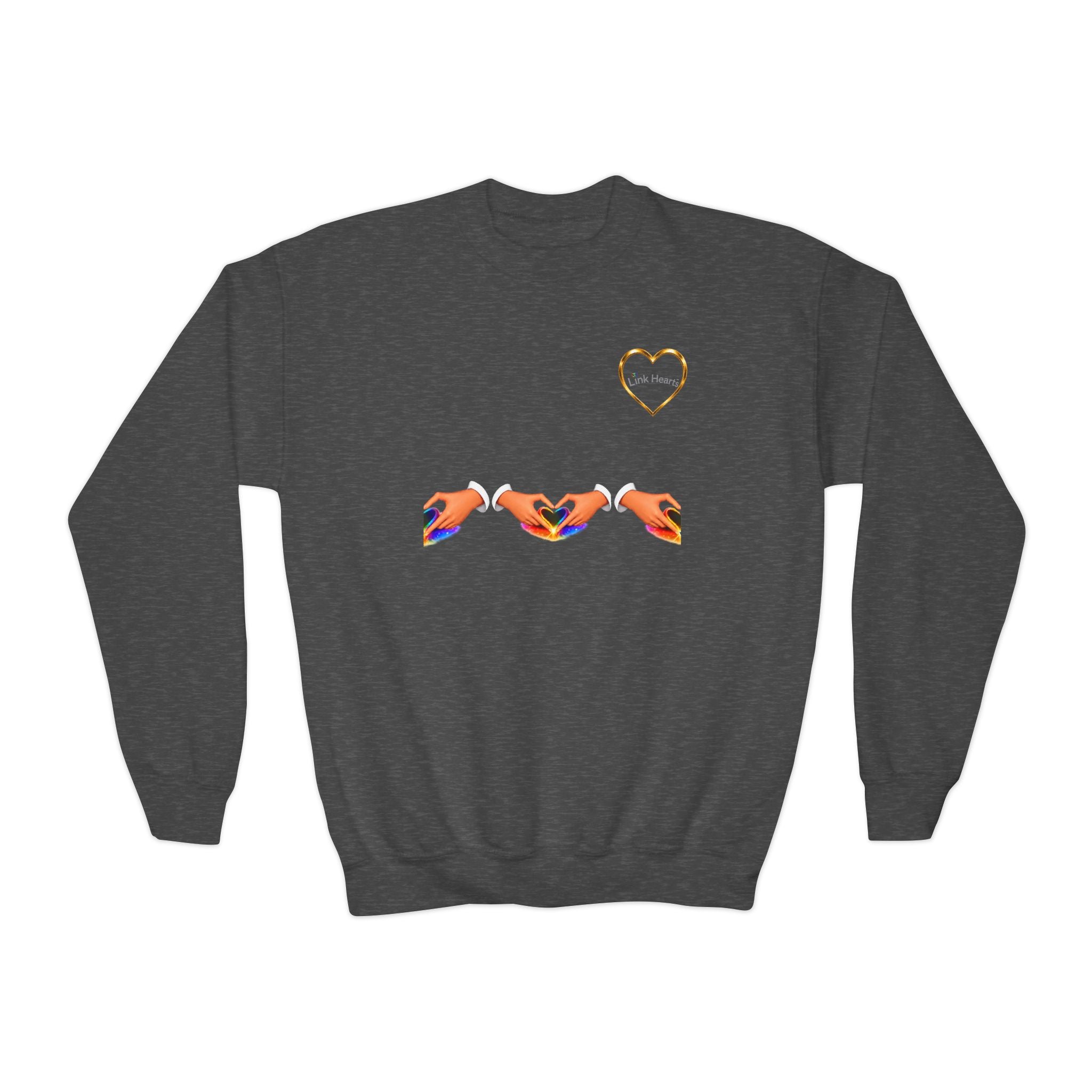 Link Hearts™ Youth Crewneck Sweatshirt — Kids' Heart Link Graphic Pullover