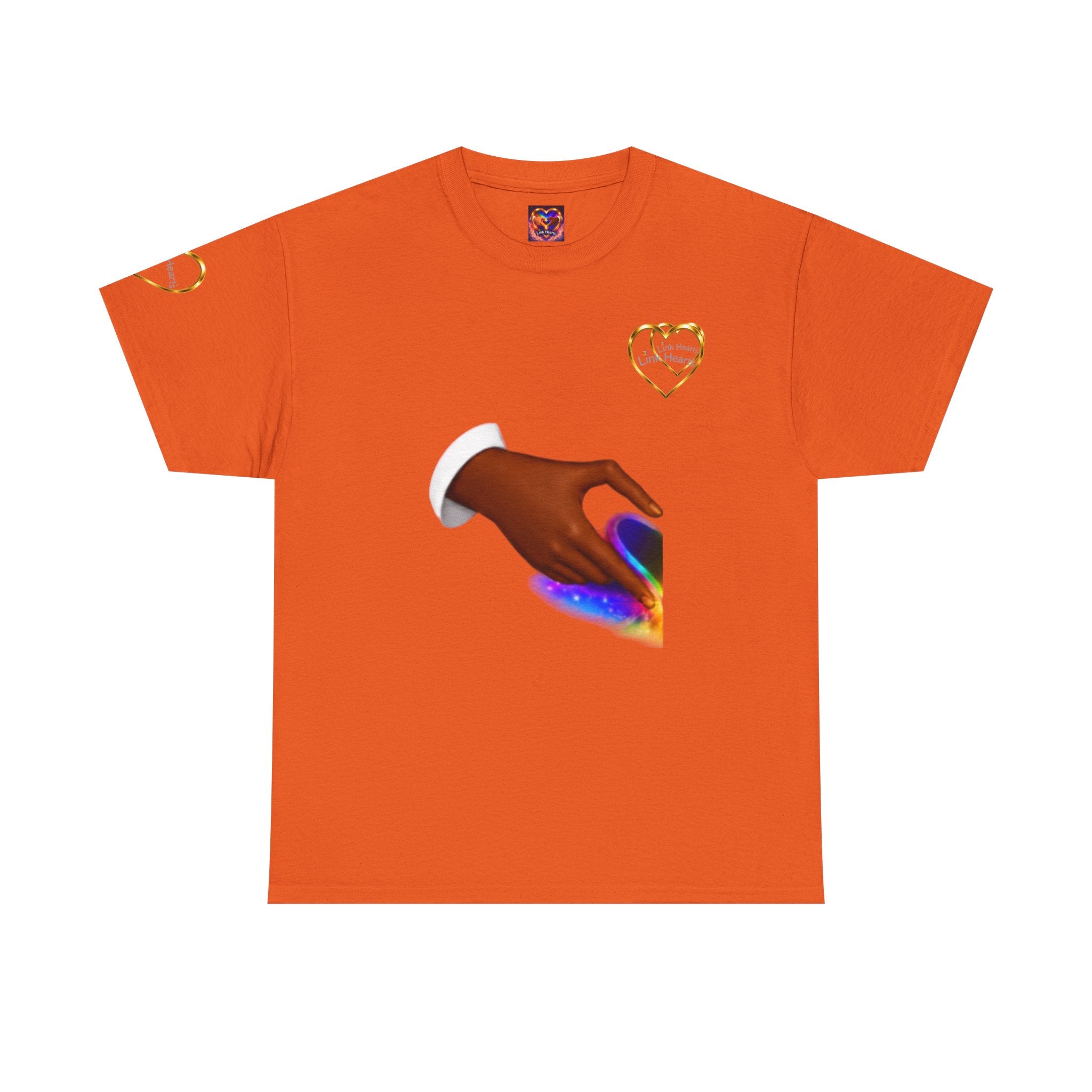 Link Hearts Unity Tee — Matching Rainbow Heart Couple Shirt (Love Wins)