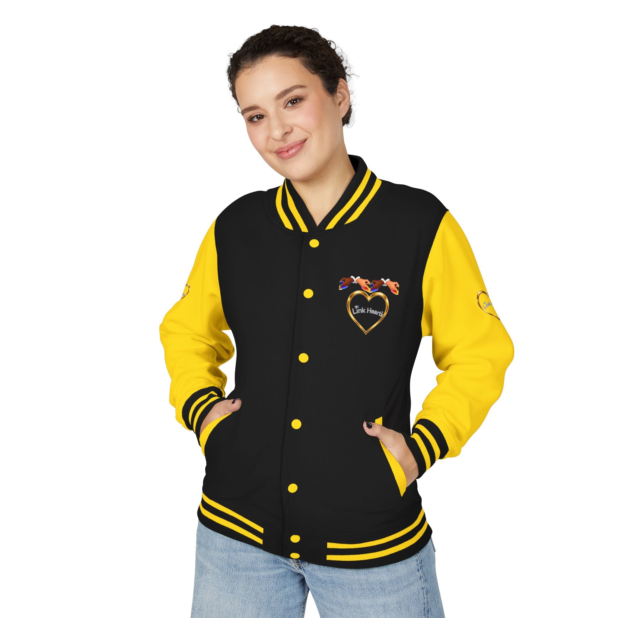 Link Hearts™ Premium Varsity Jacket – Wear the Movement.